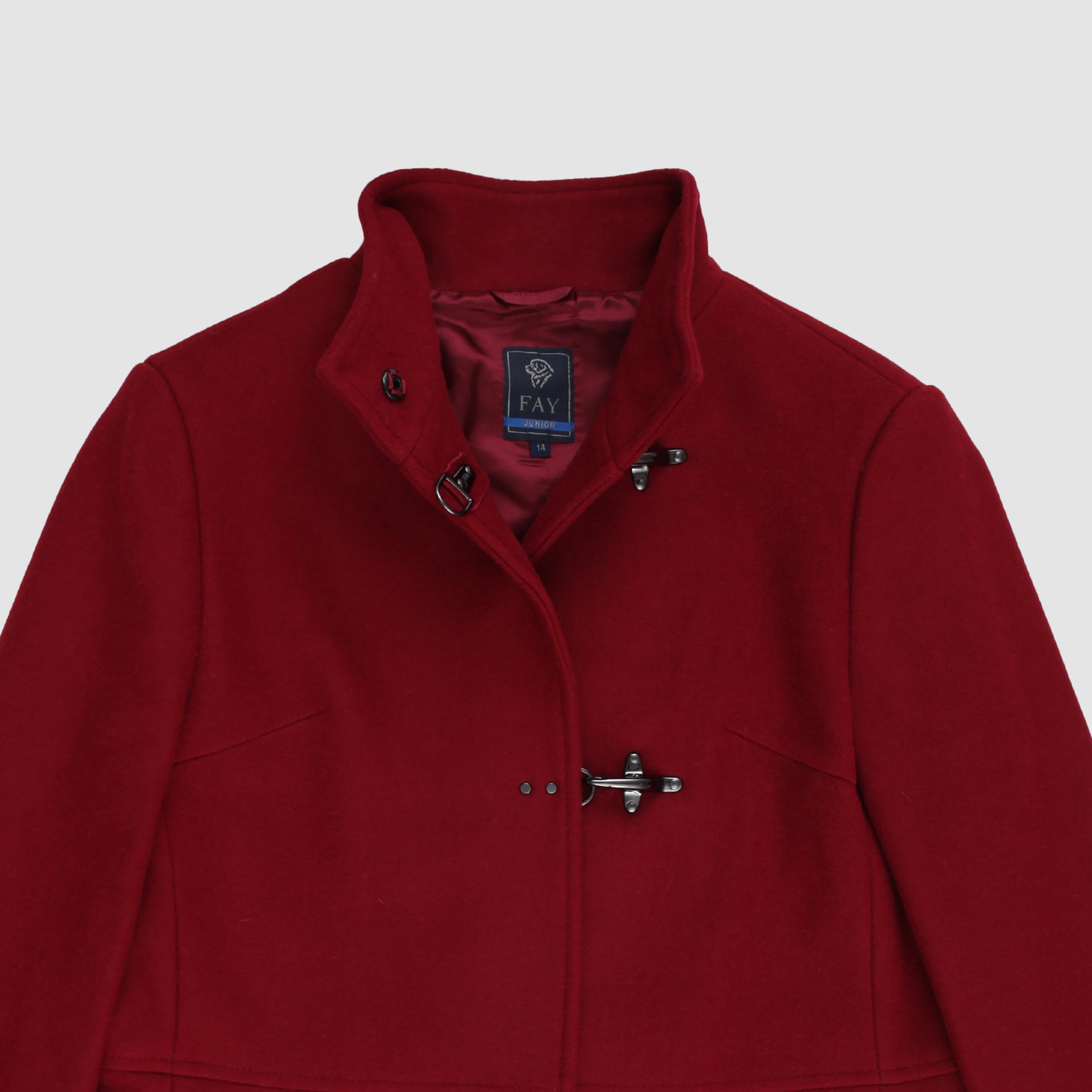 Bordeaux Coat with Carabiners for Girl By FAY JUNIOR