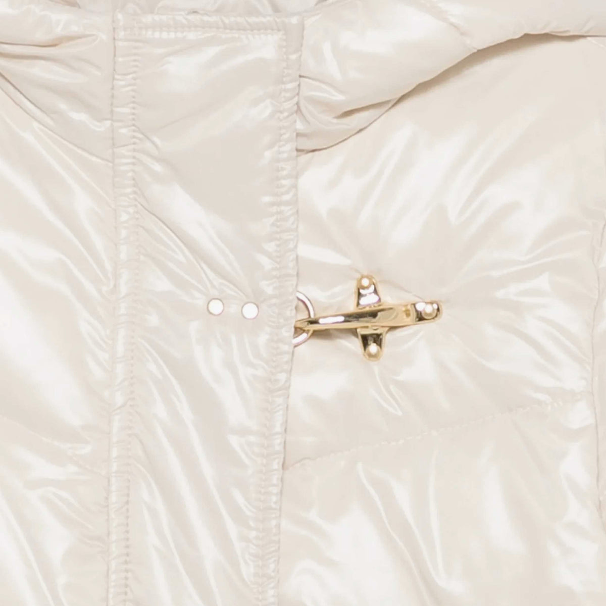 Polished Ivory Down Jacket and Carabiner for Girls by FAY JUNIOR