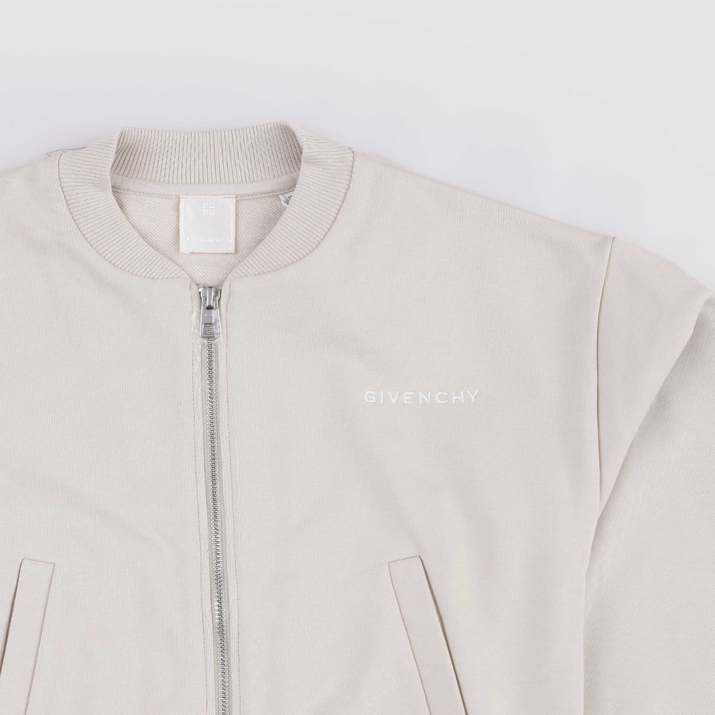 Beige Ribbed Sweatshirt with GIVENCHY Signature