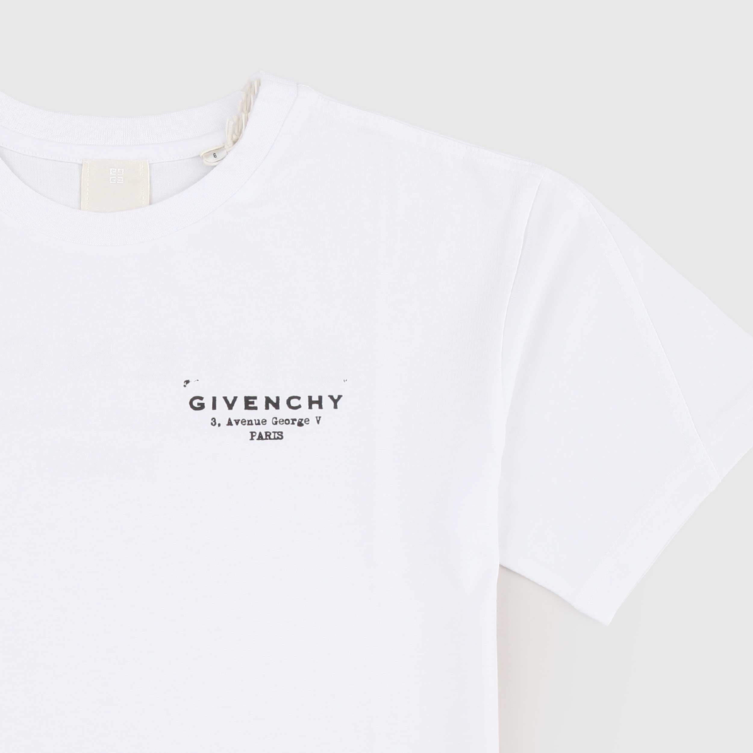 White T-shirt with Black Contrast Logo by GIVENCHY