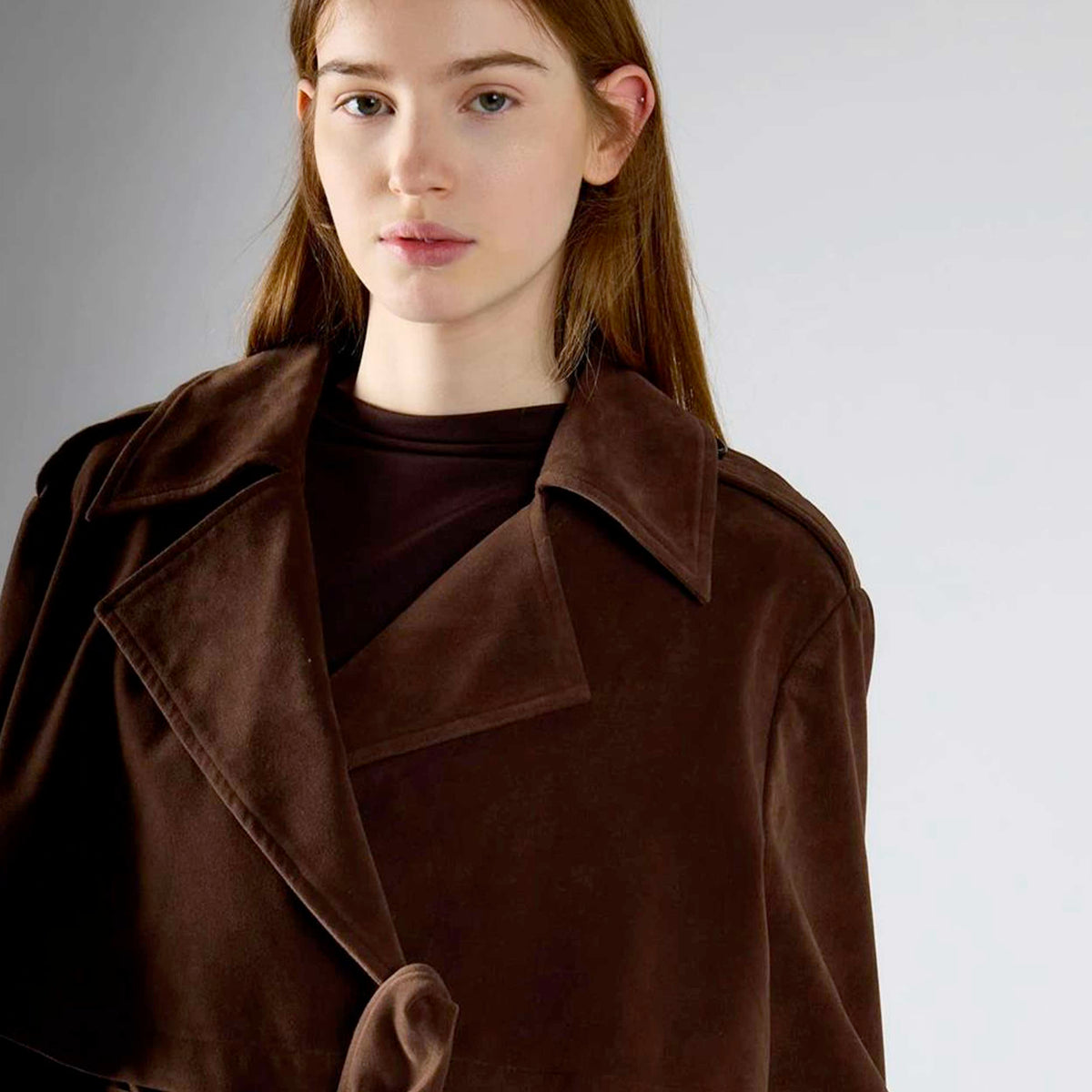 Brown Trench Suede Effect for Women GLAMOROUS