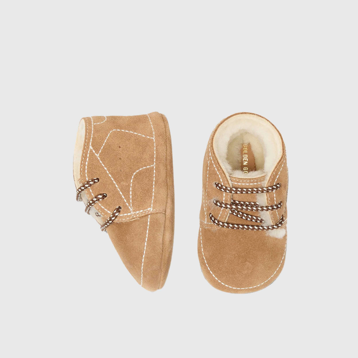 Golden GOOSE Brown Spotted Star Sneakers for Newborn