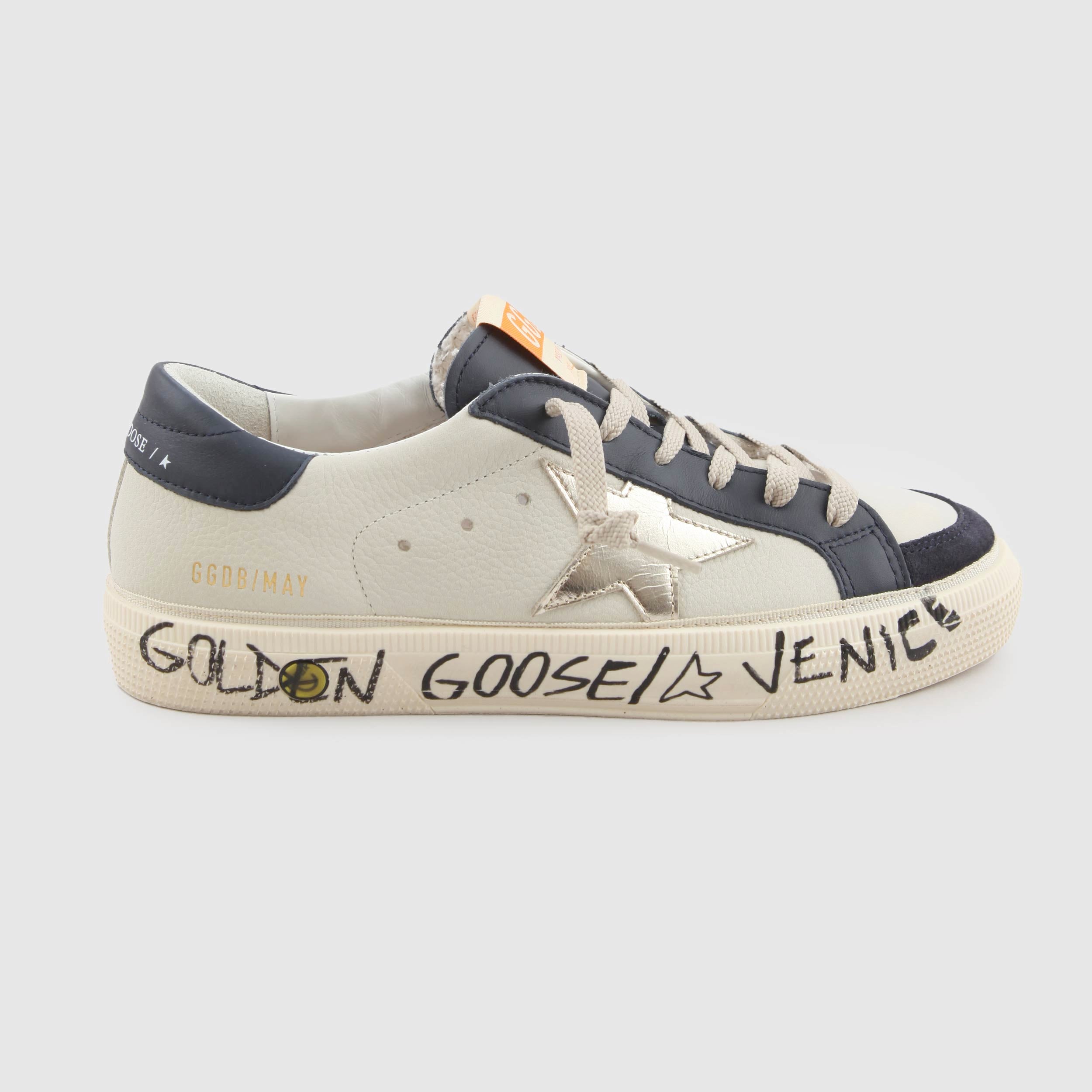 Sneakers Modello May Beige e Blu Firmate GOLDEN GOOSE