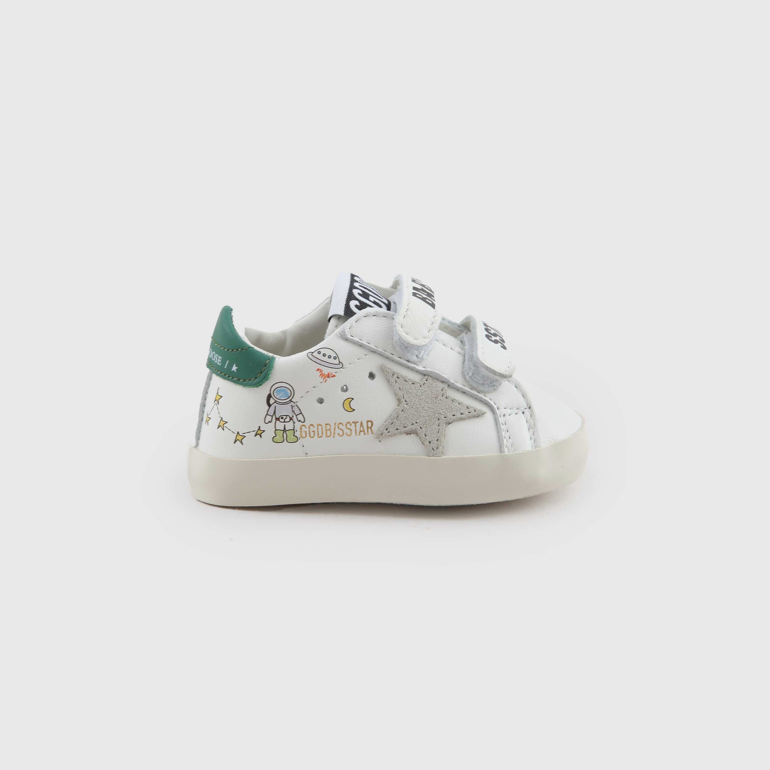Sneakers Super Star Bianca con Stampa Spazio By GOLDEN GOOSE
