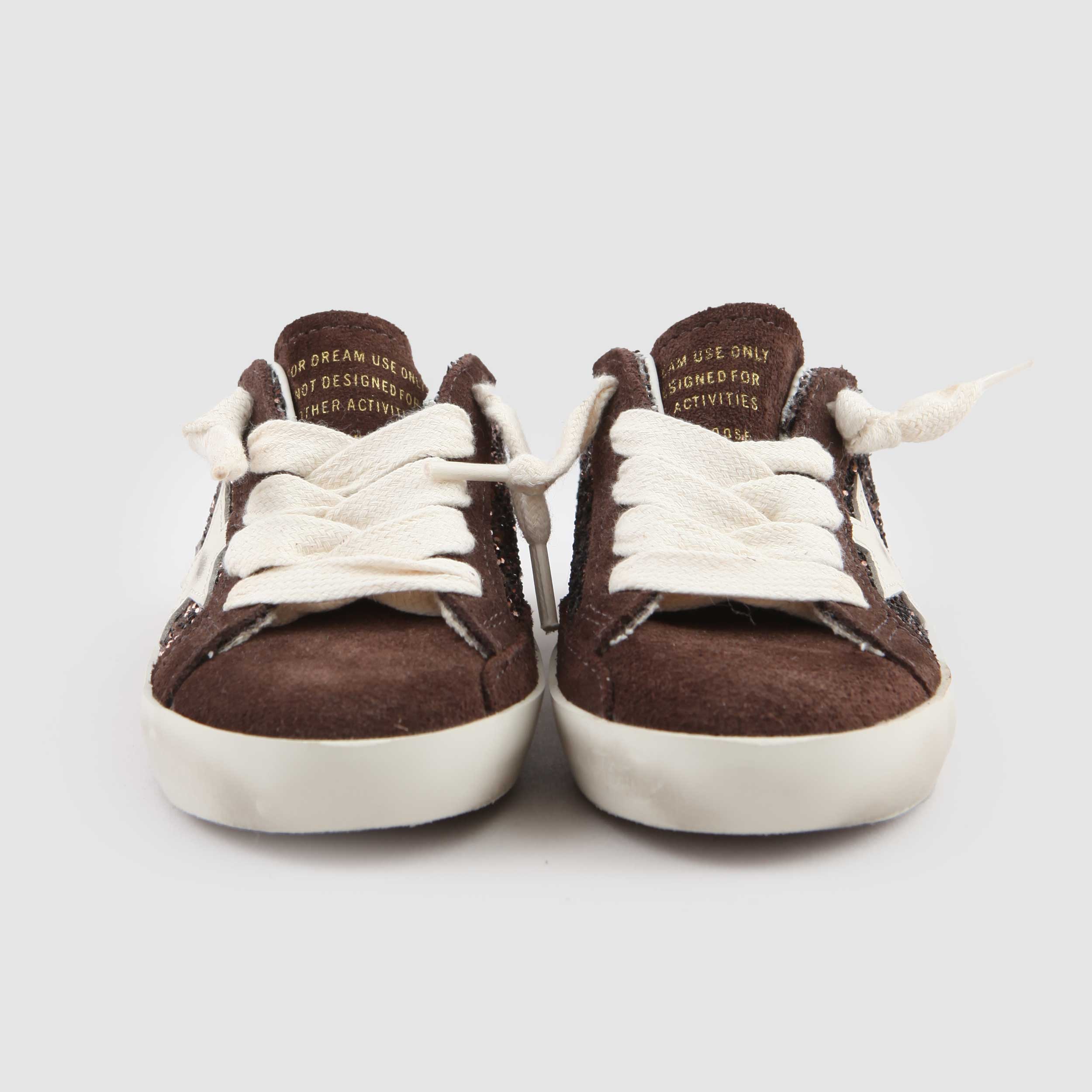Super Star Glitter Brown Sneakers for Kids By GOLDEN GOOSE