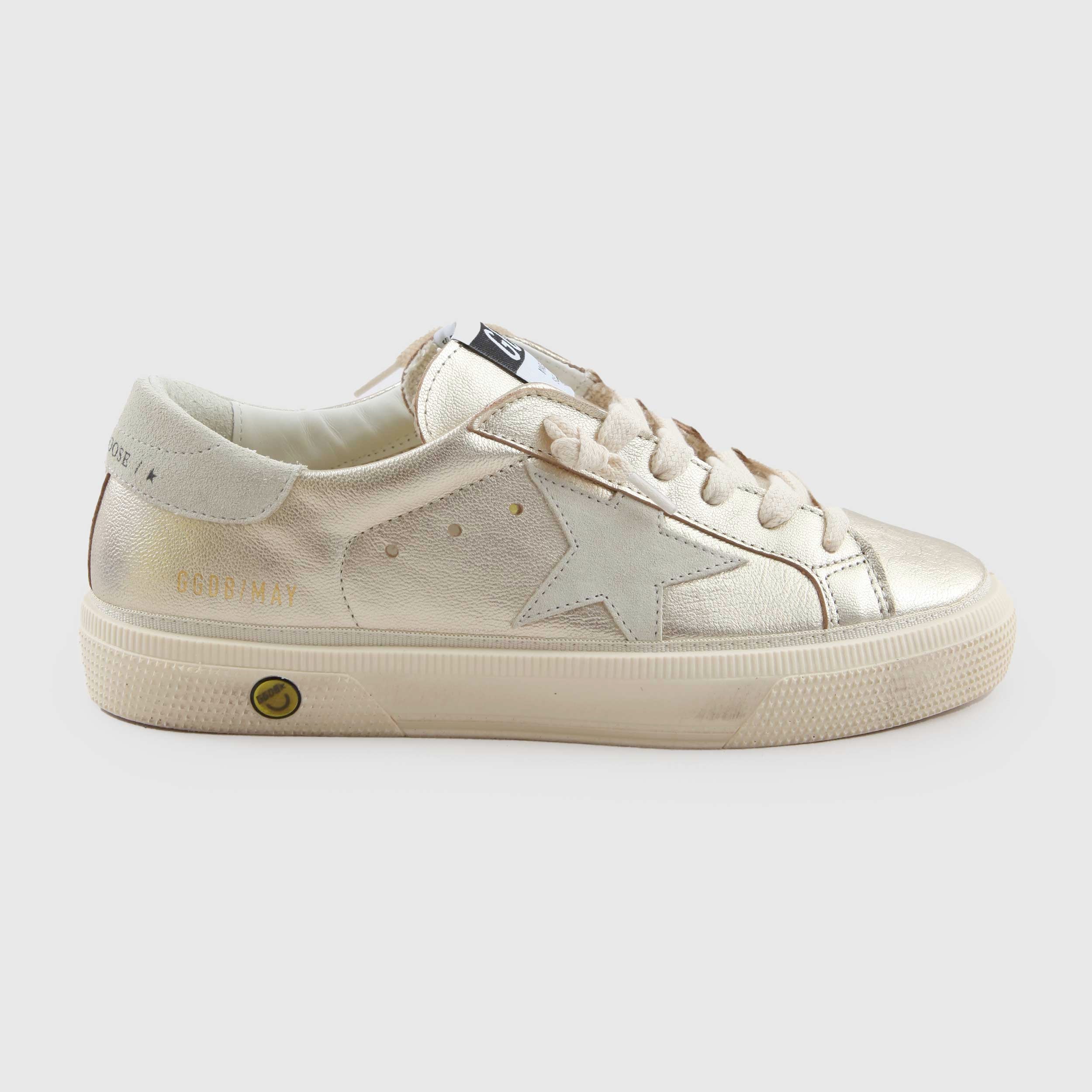 May Sneakers in Gold Metallic Leather By GOLDEN GOOSE