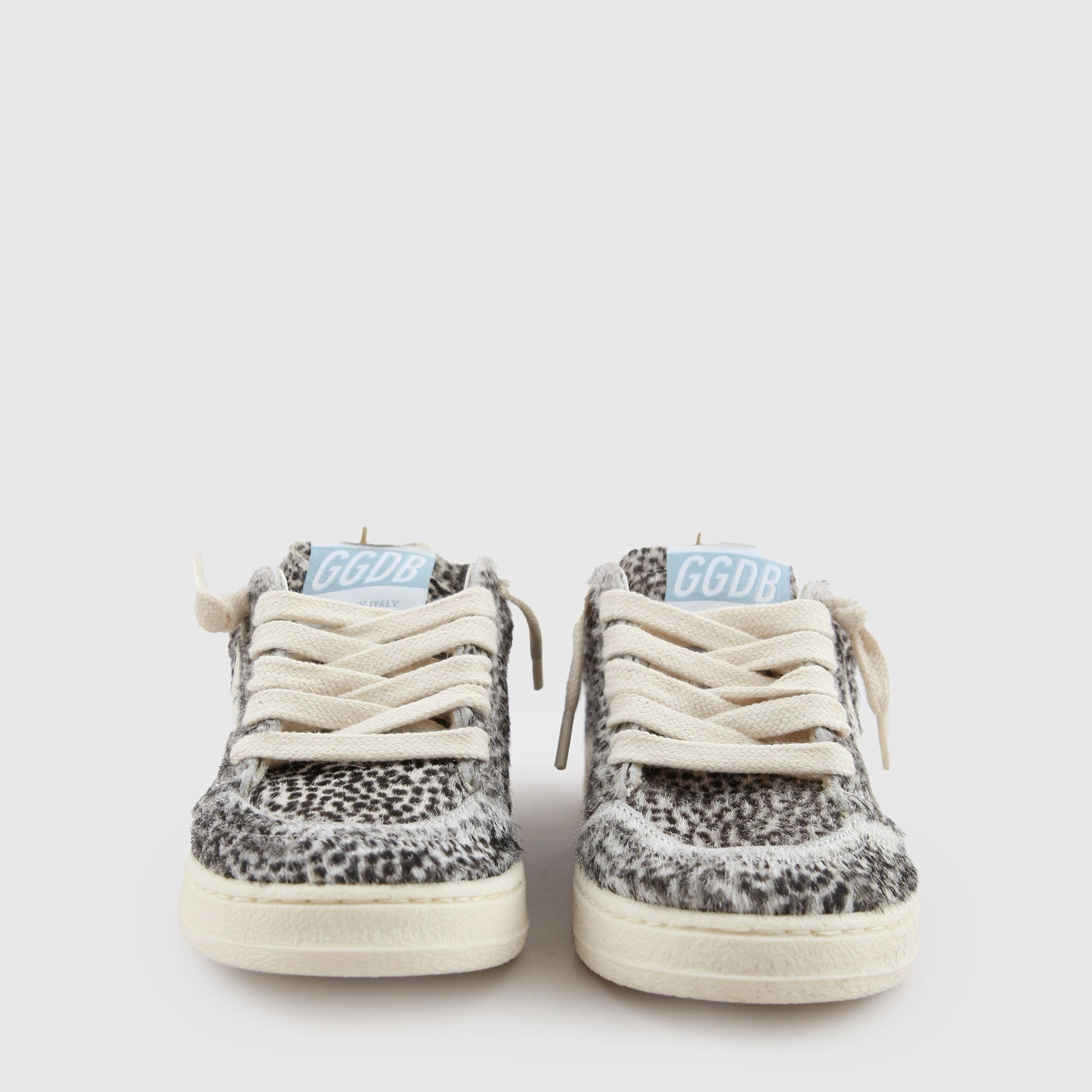 Ball Star Leopardate Sneakers White and Black By GOLDEN GOOSE