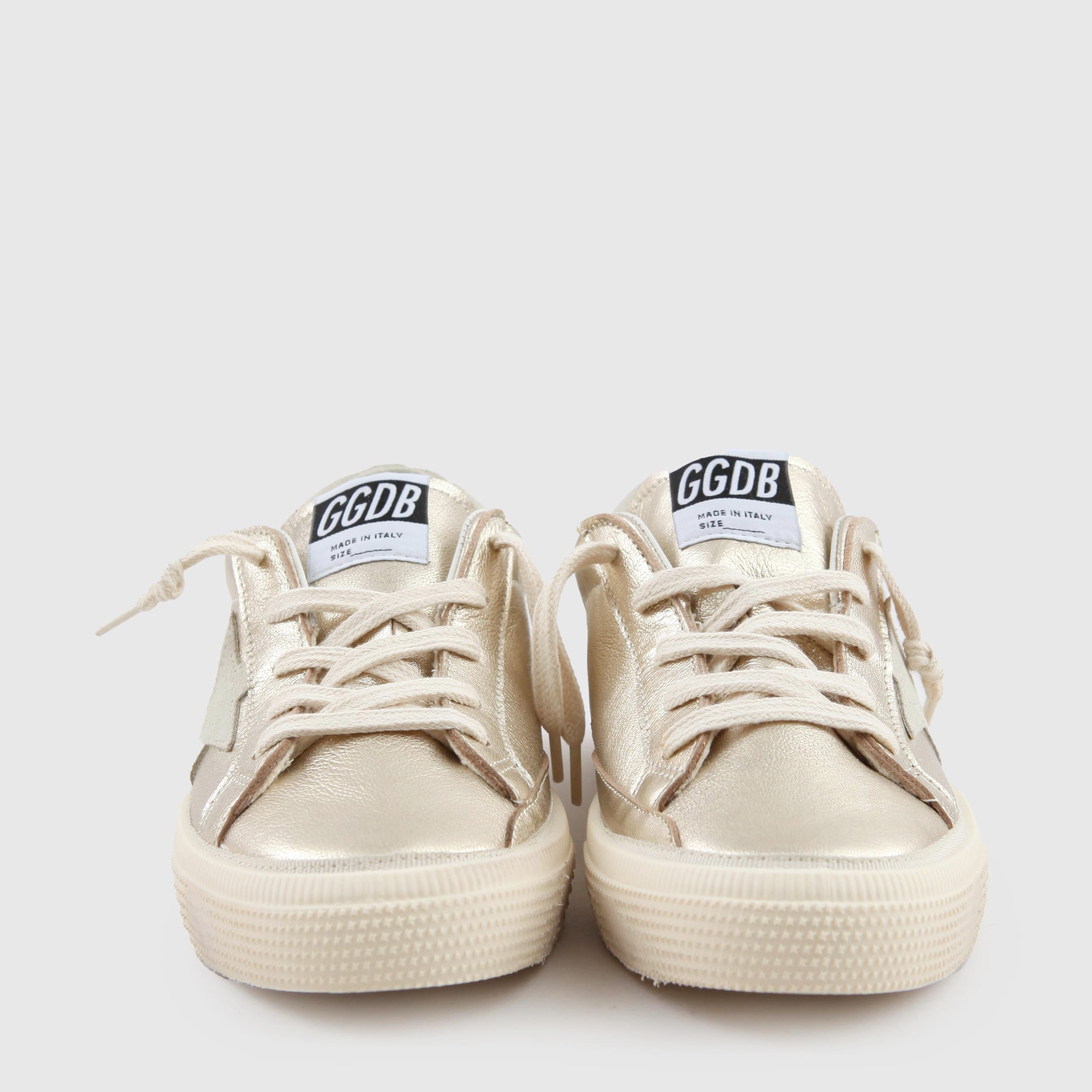 May Sneakers in Gold Glossy Leather By GOLDEN GOOSE