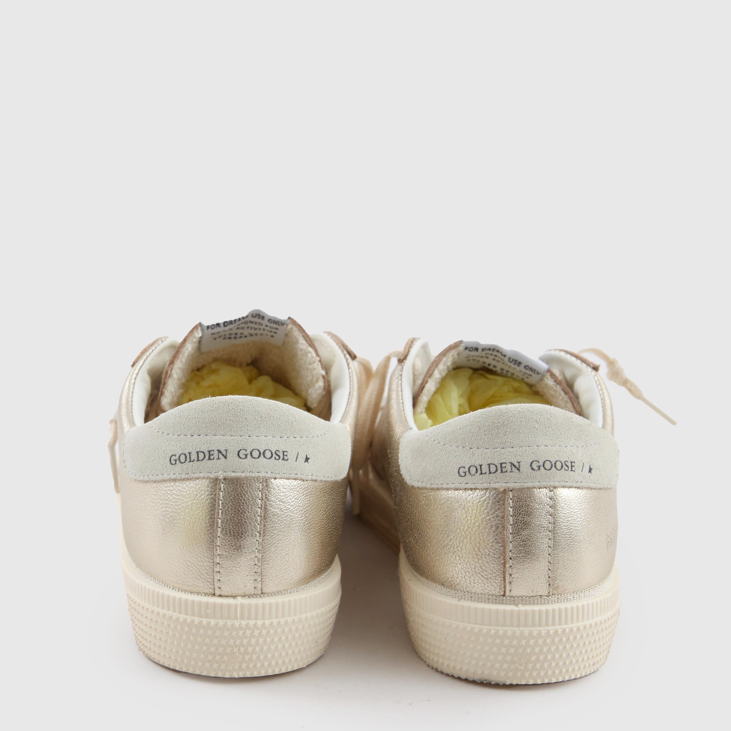 May Sneakers in Gold Glossy Leather By GOLDEN GOOSE
