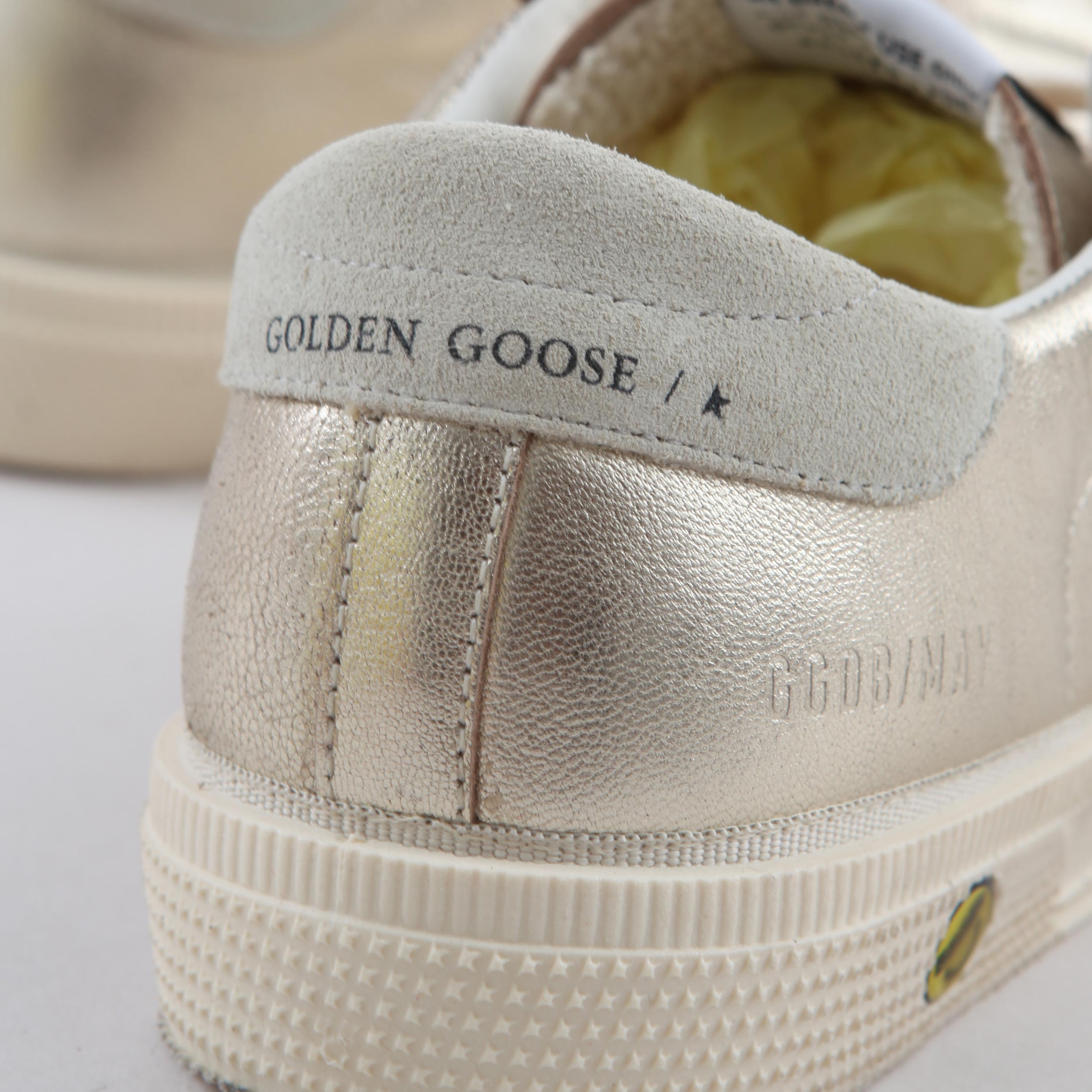 May Sneakers in Gold Glossy Leather By GOLDEN GOOSE