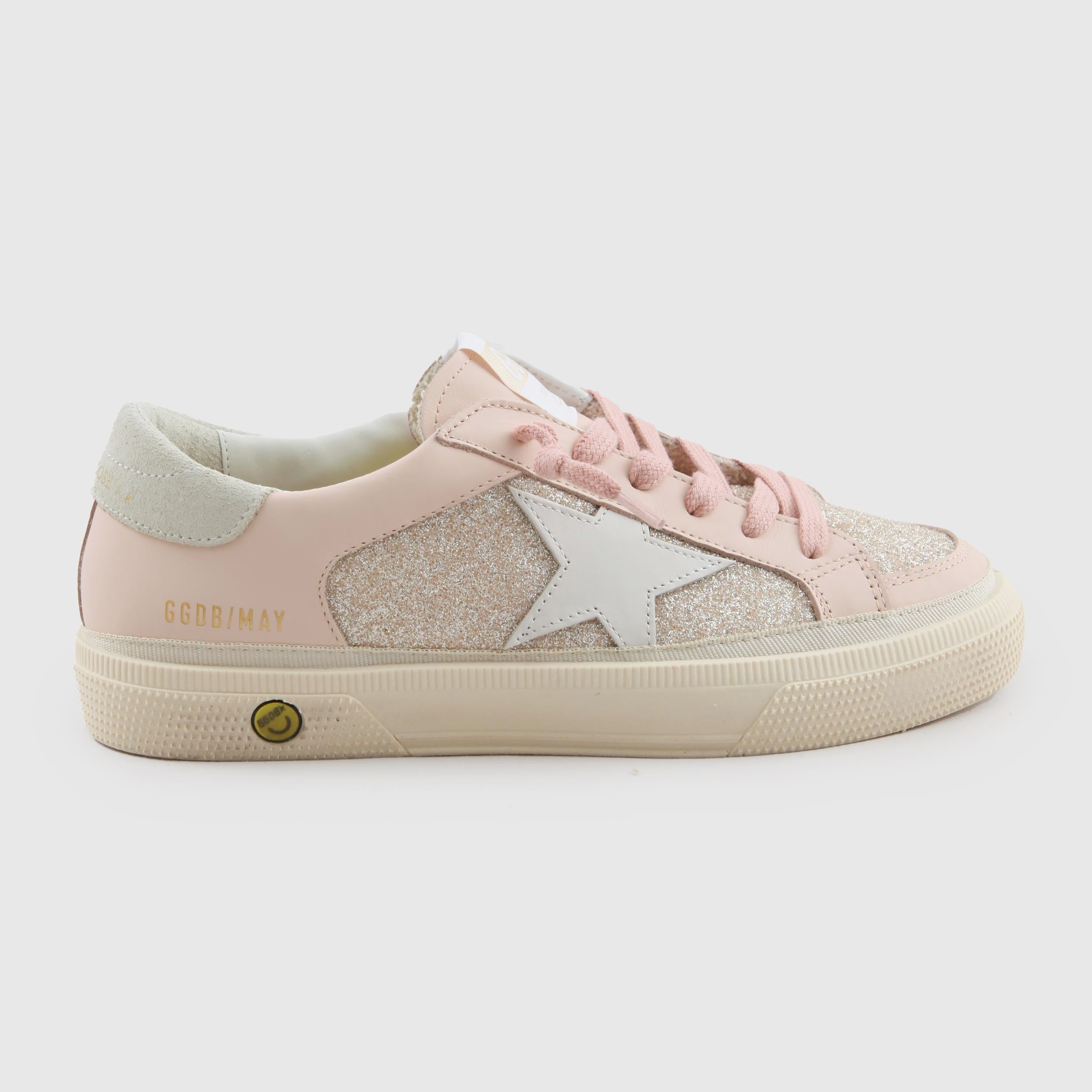 May Sneakers in Pink Glitter Leather By GOLDEN GOOSE