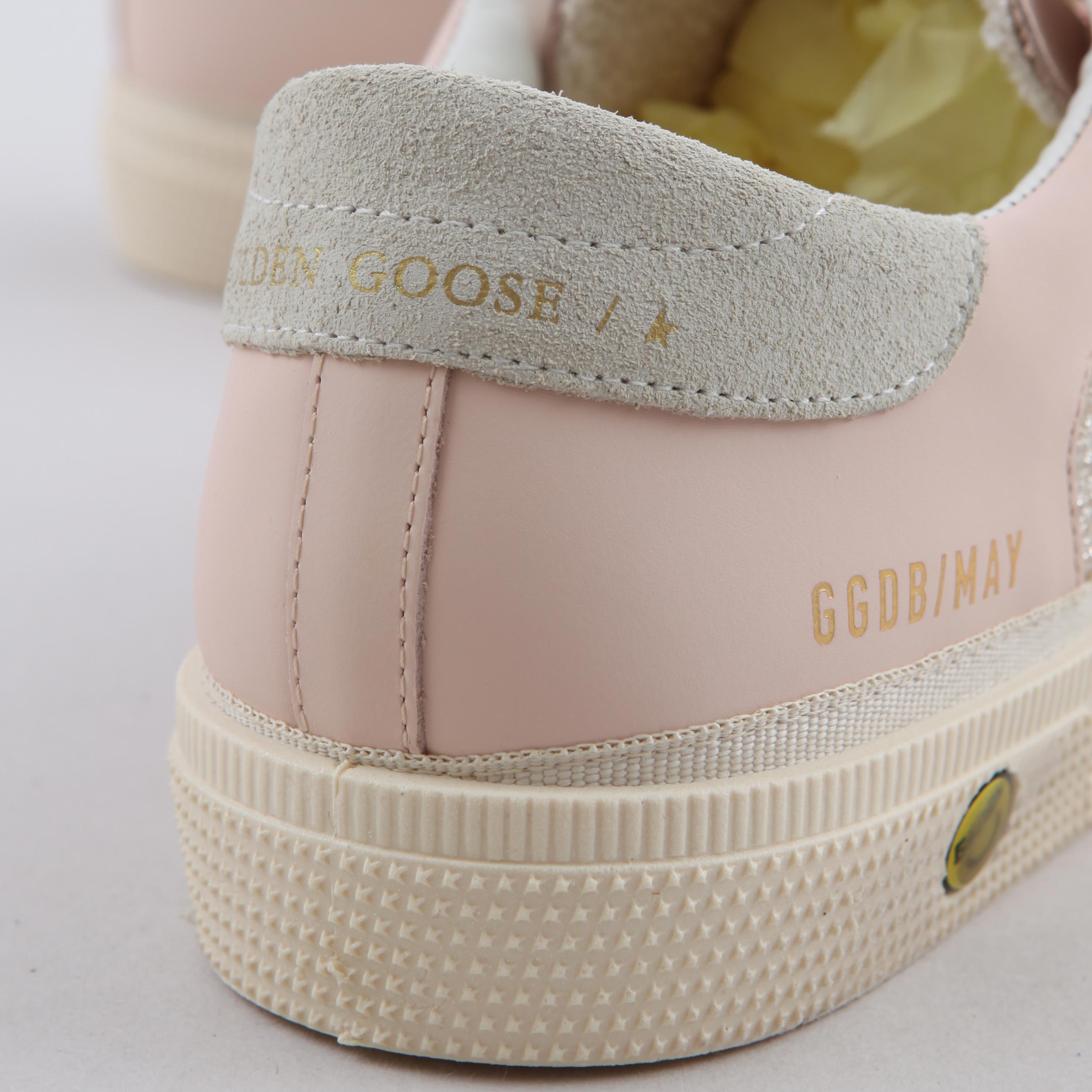 May Sneakers in Pink Glitter Leather By GOLDEN GOOSE
