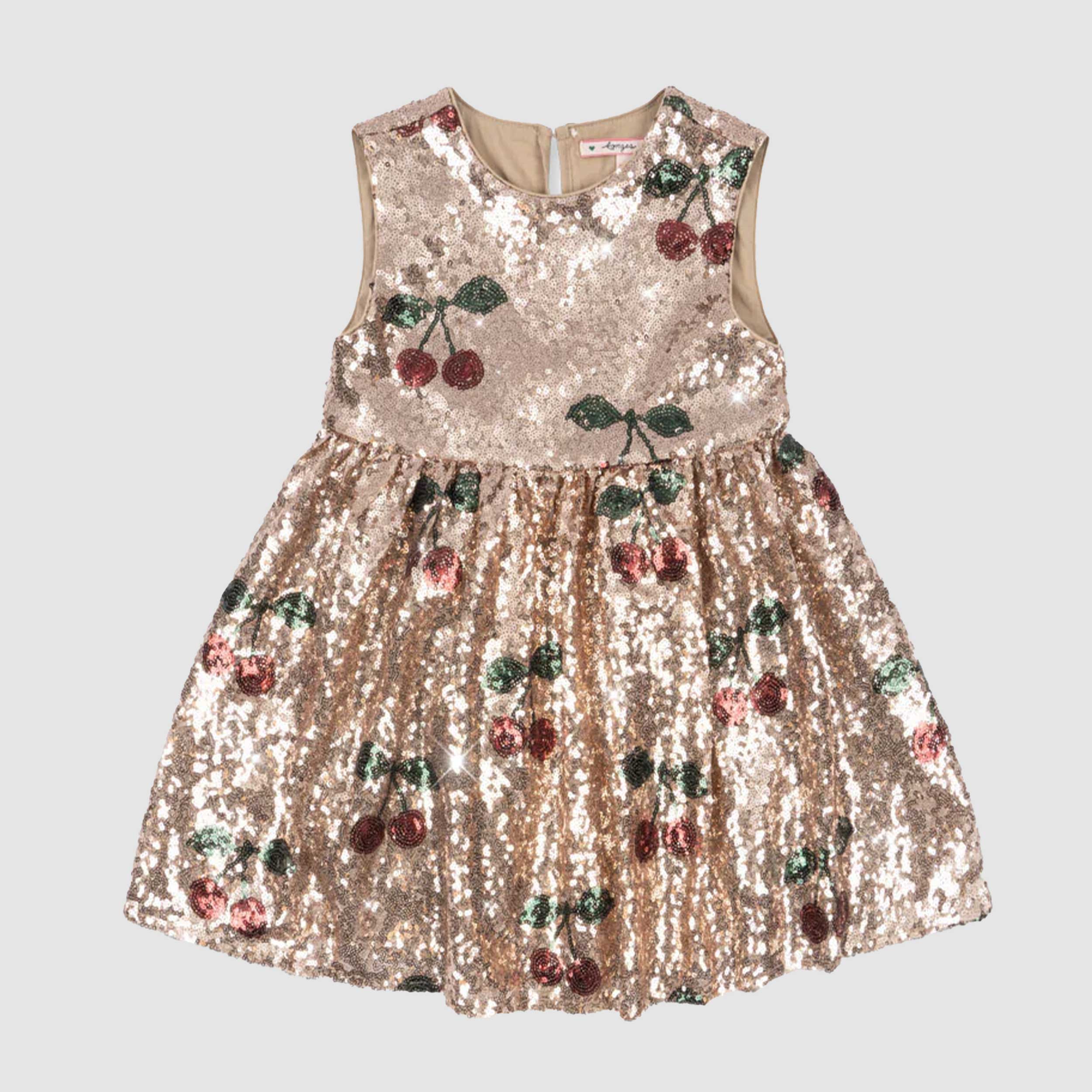 Abito Starla Con Paillettes e Ciliegie Firmato KONGES SLOJD