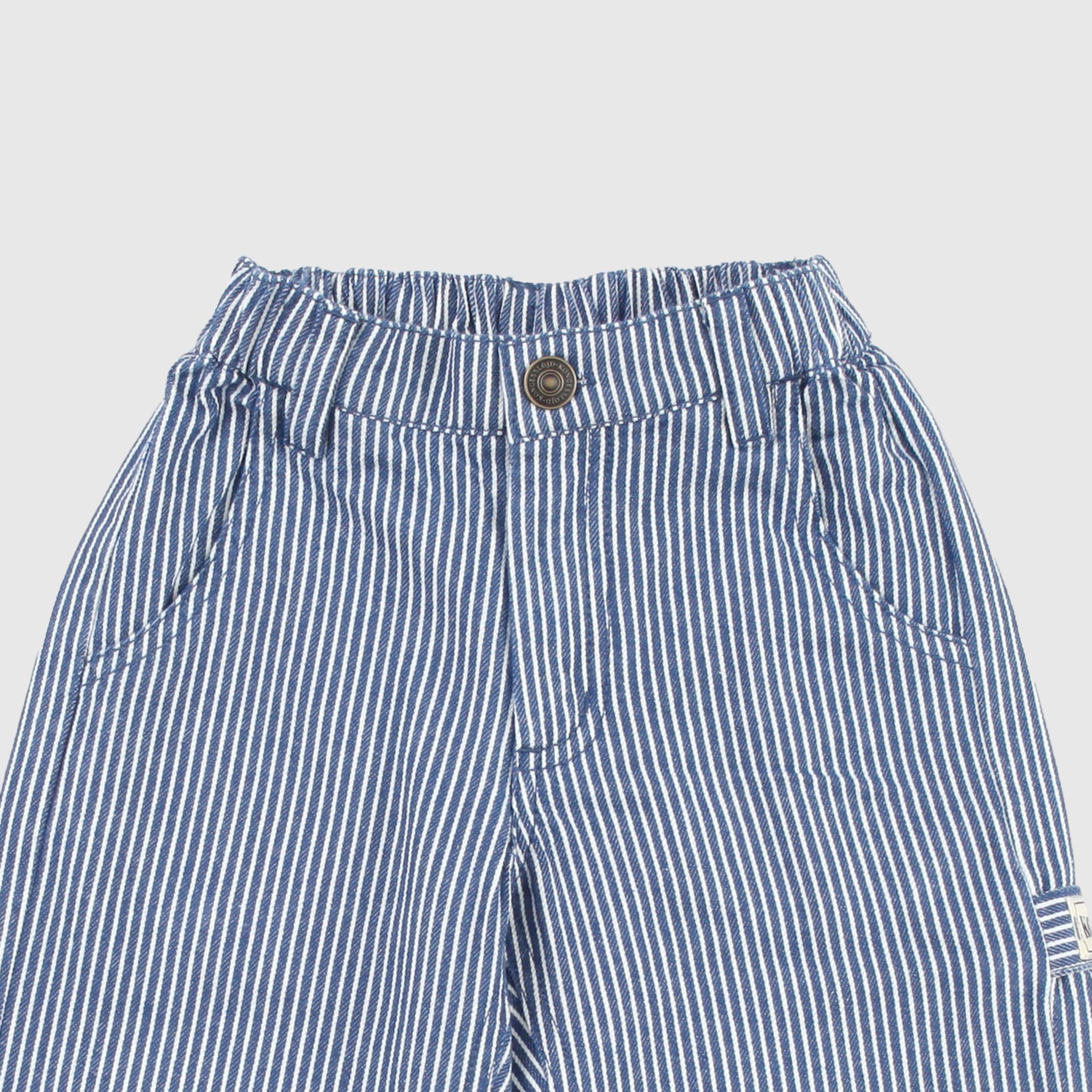 Two-Tone White and Light Blue Trousers by KONGES SLOJD