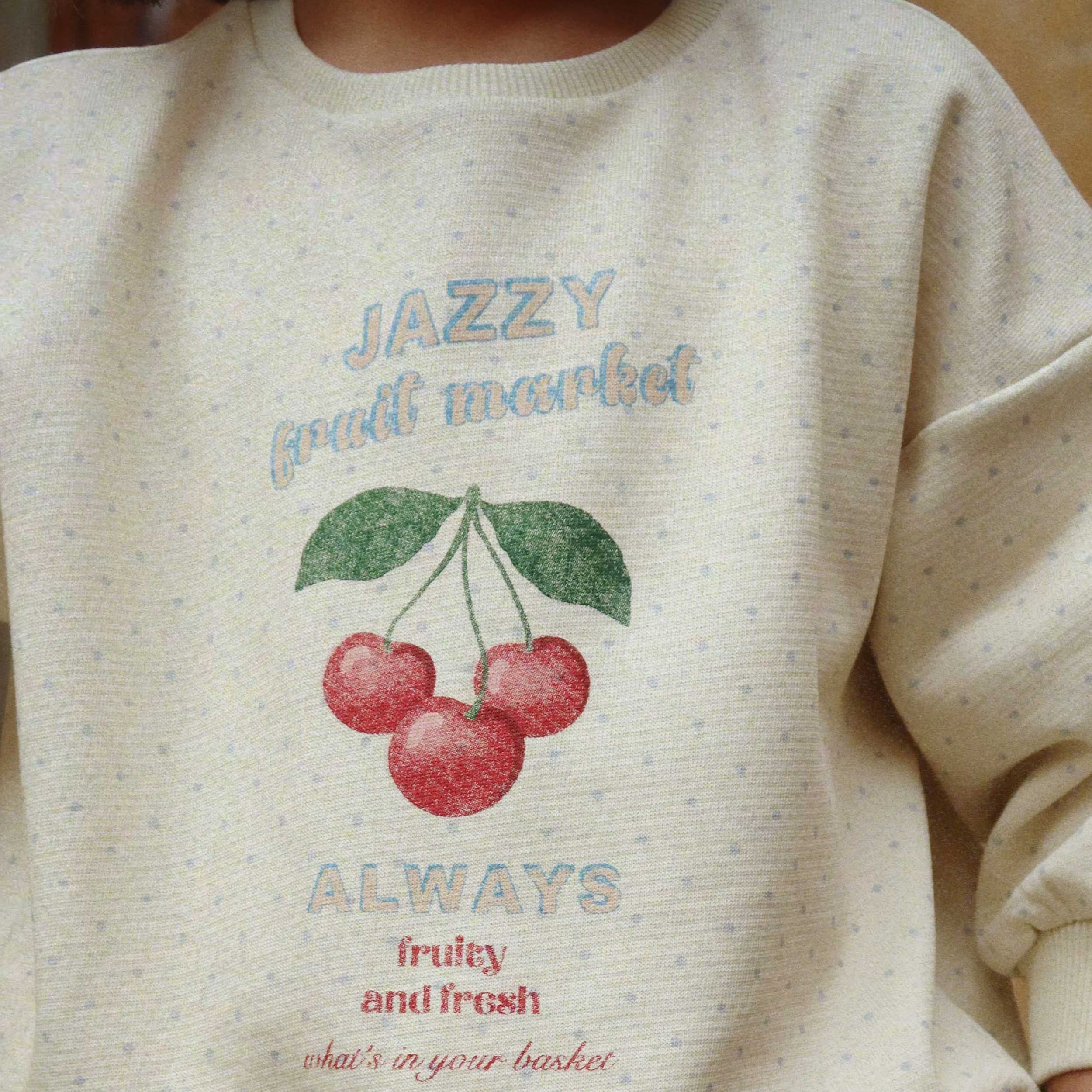 Felpa Panna con Pois All-over Firmata KONGES SLOJD