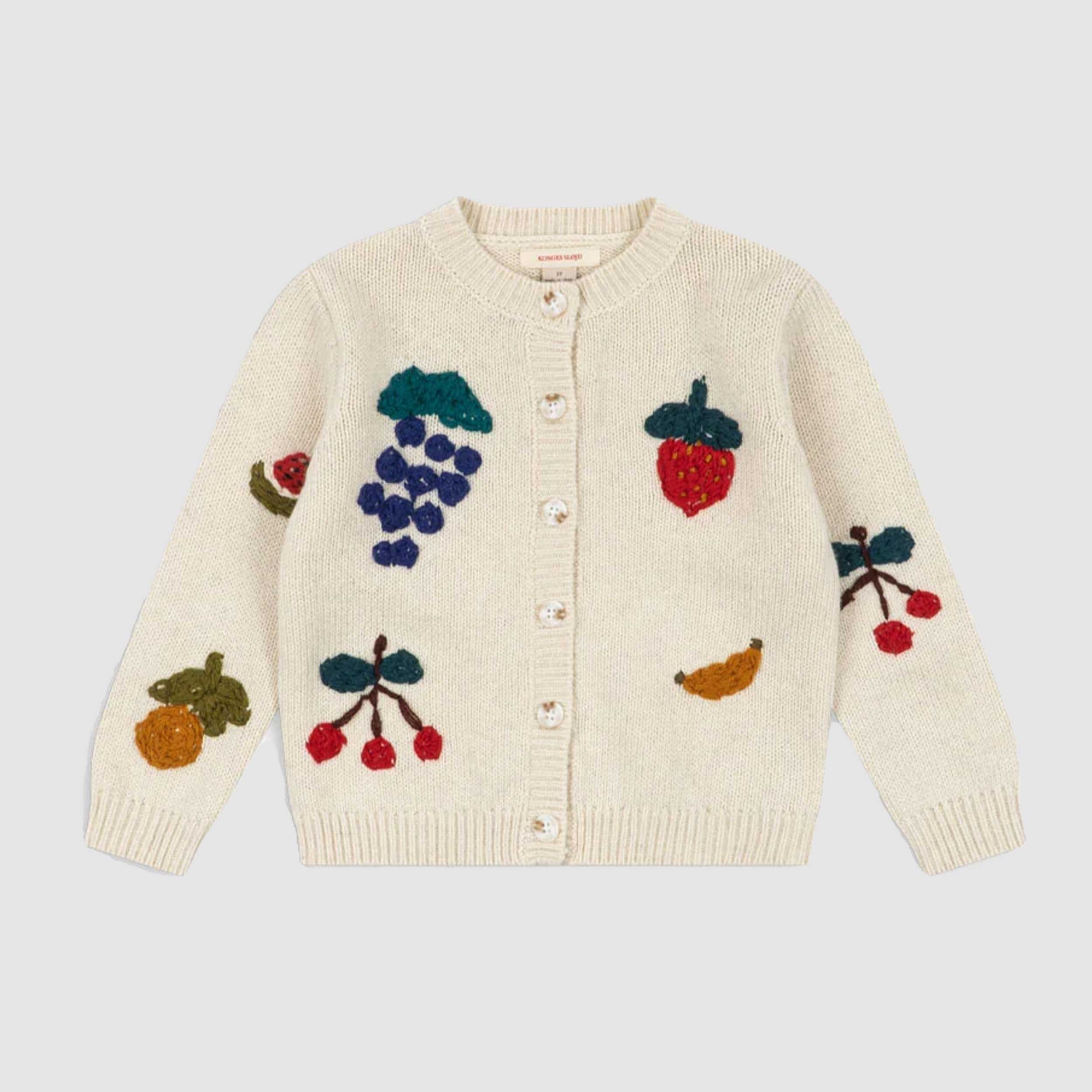 Cardigan con Ricami Colorati per Bambina by KONGES SLOJD