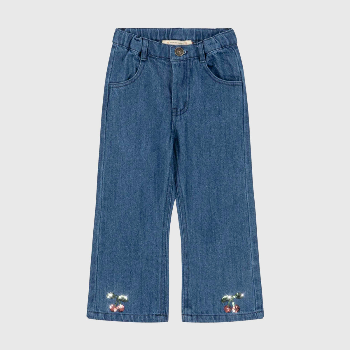 Jeans Wide Leg Elba con Ricamo Strass per Bambina KONGES SLOJD