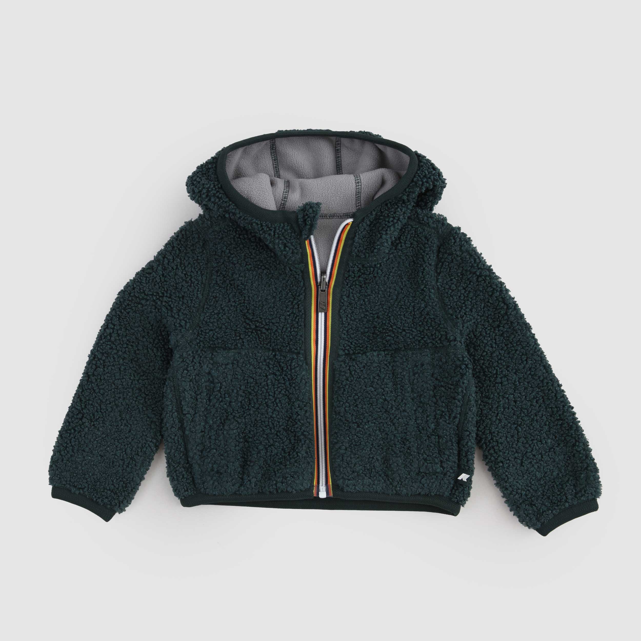 Felpa Verde e Grigia Jack Sherpa Polar Double by K-WAY