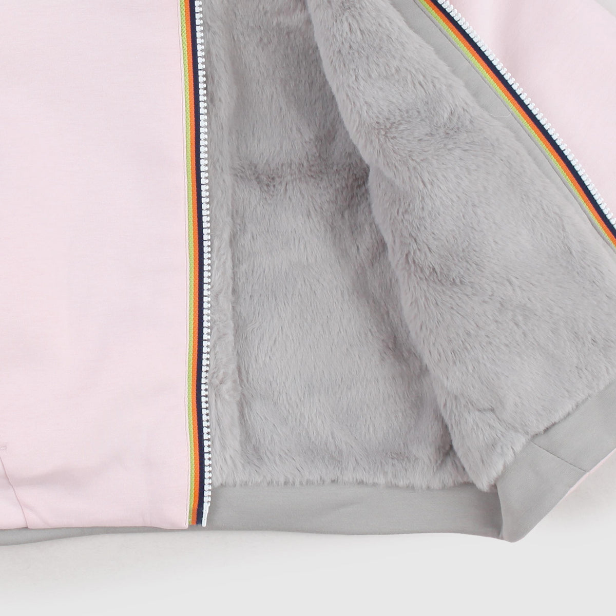 Pink Sweatshirt in Technical Fabric Lined in Fur by K-WAY