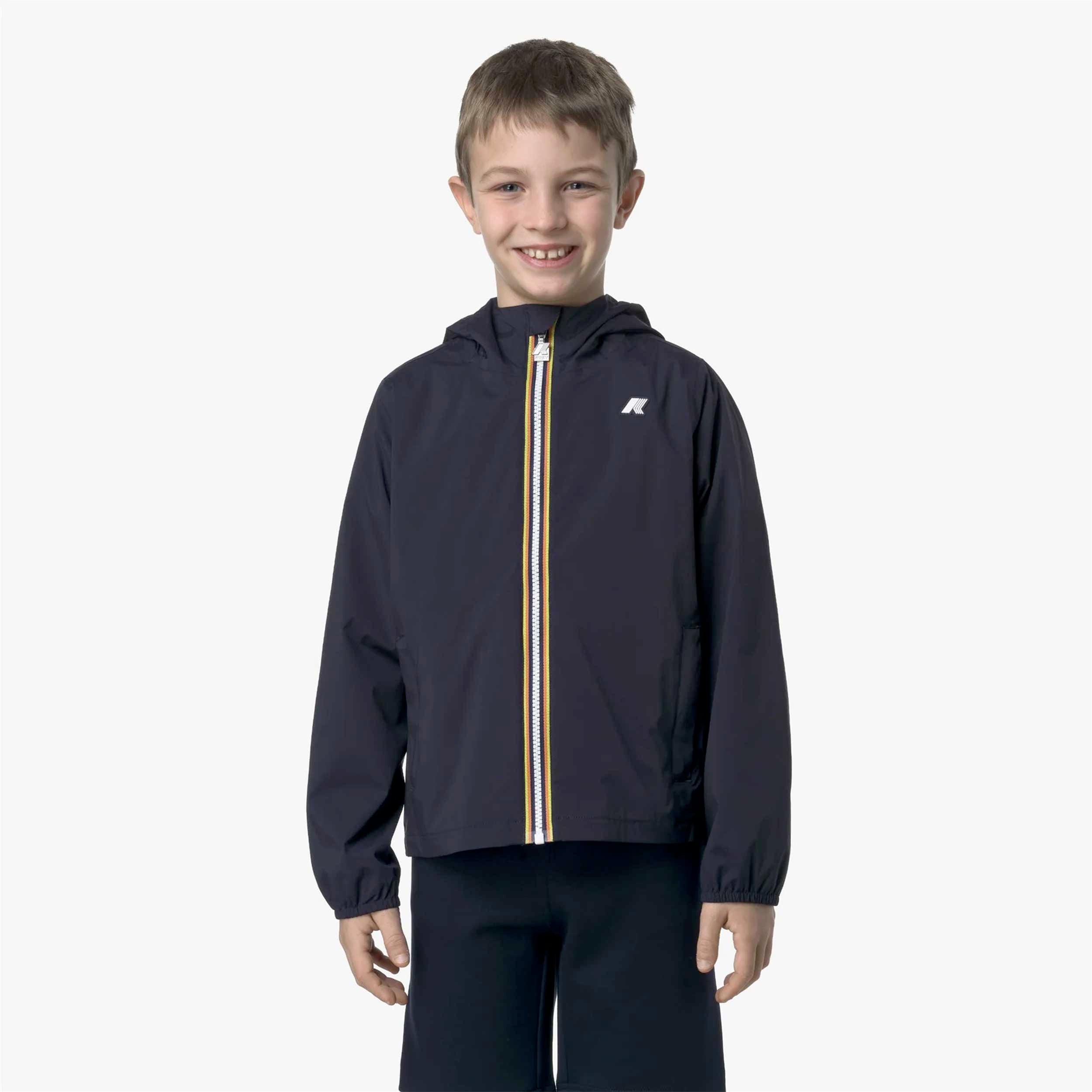 Giacca Blu con Iconica Zip e Logo Firmata K-WAY