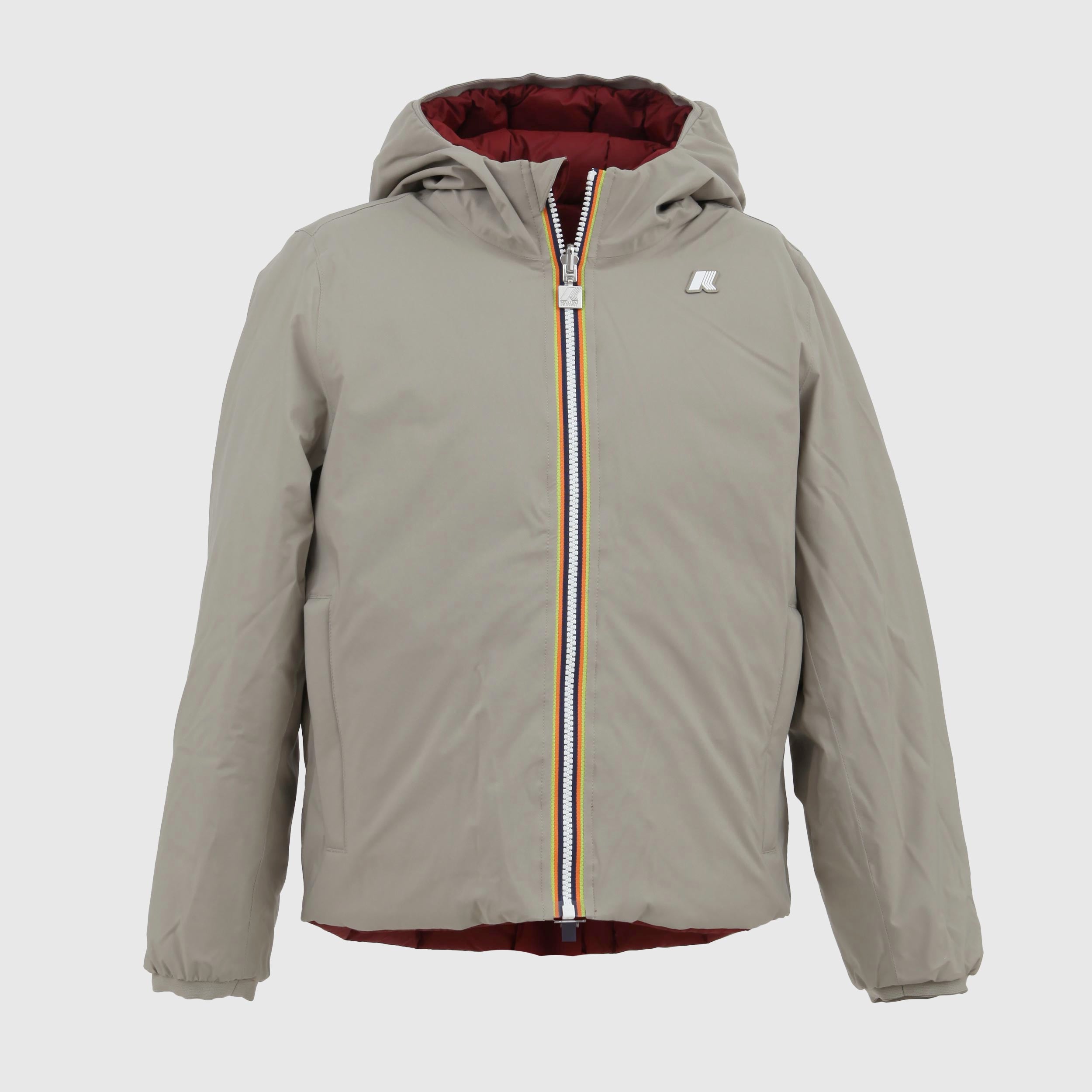 Giacca Reversibile Grigio E Rossa ST WARM Firmata K-WAY