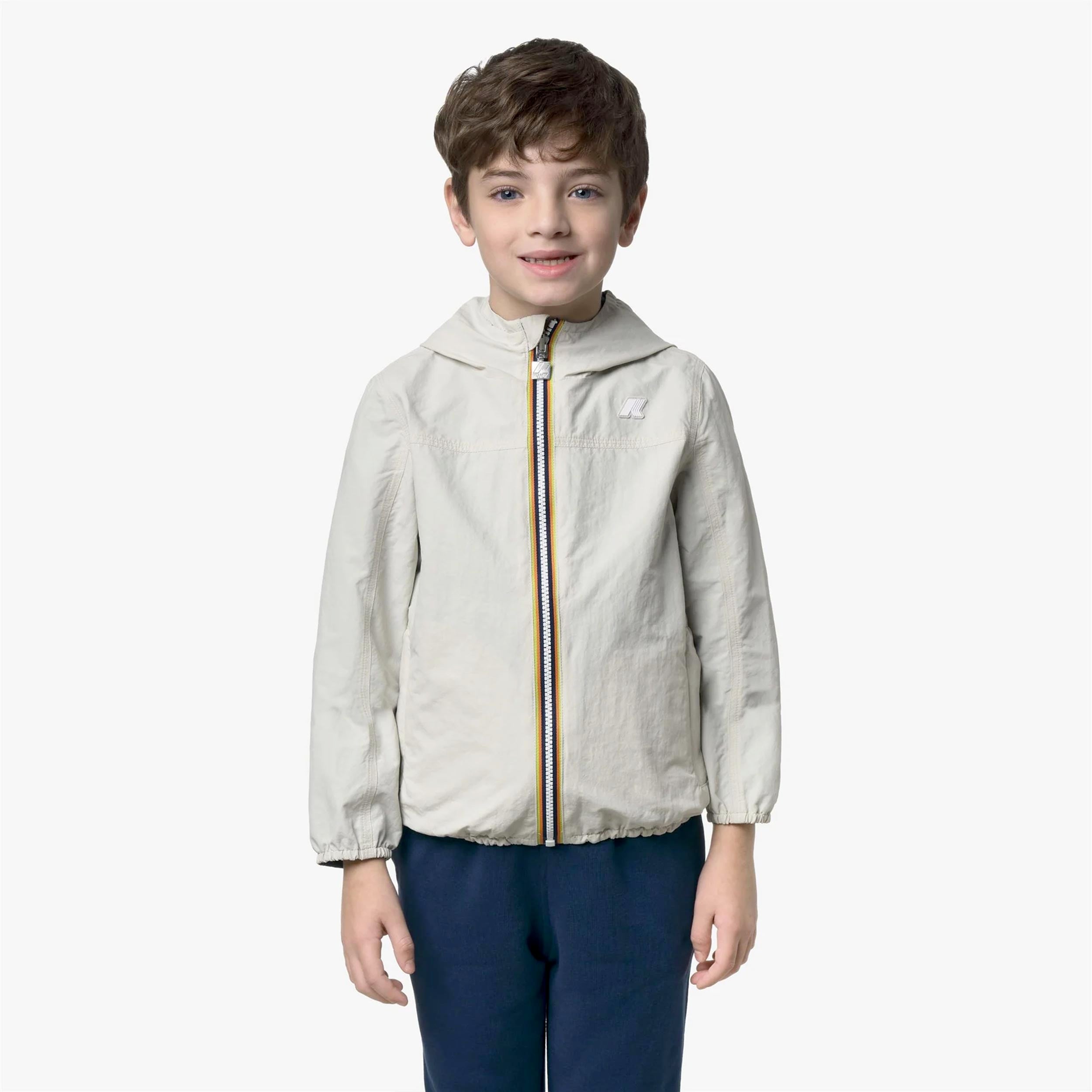 Jake Plus 2 Reversible K-WAY Branded Jacket Beige and Blue