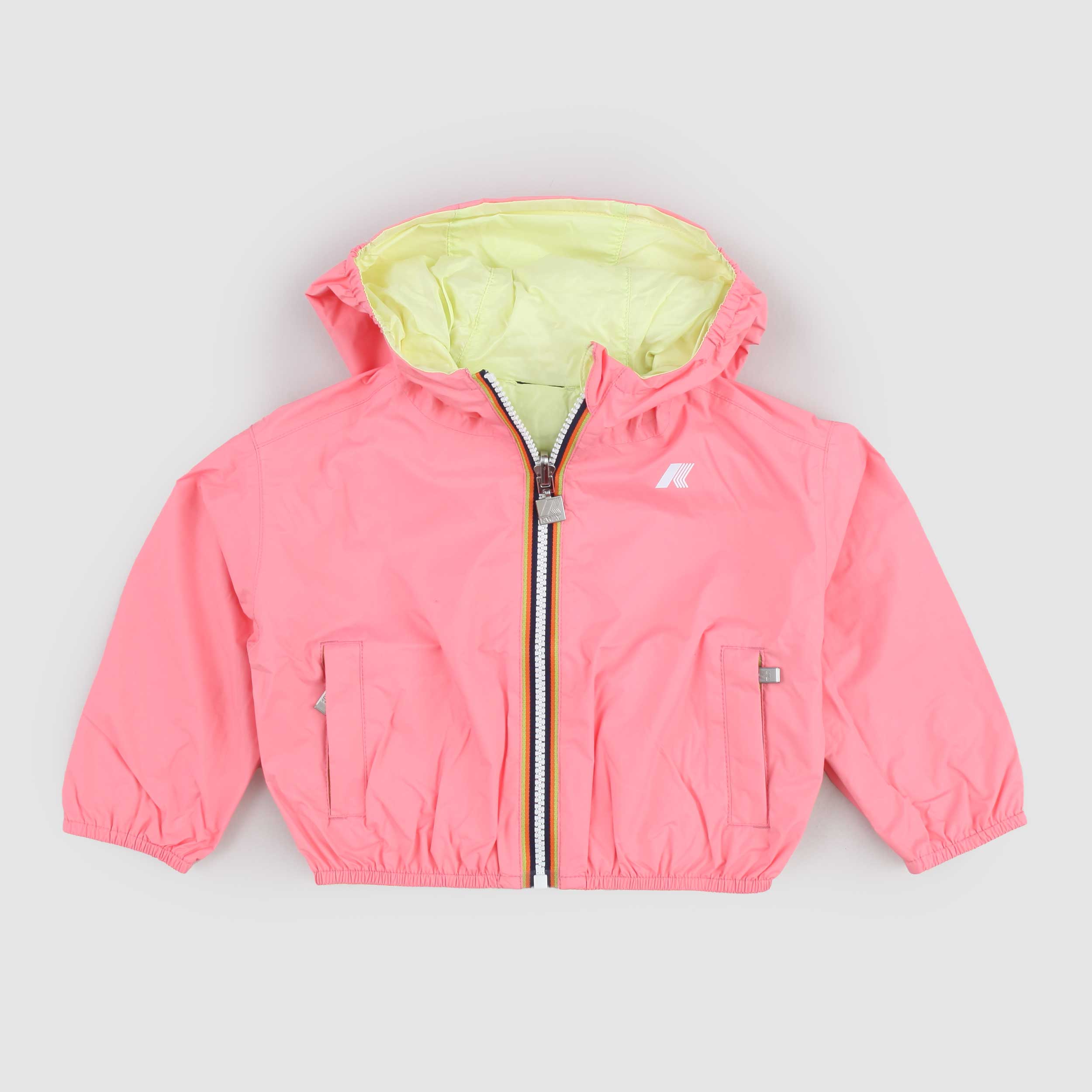 K-WAY Lilly Plus 2 Reversible Yellow and Pink Jacket
