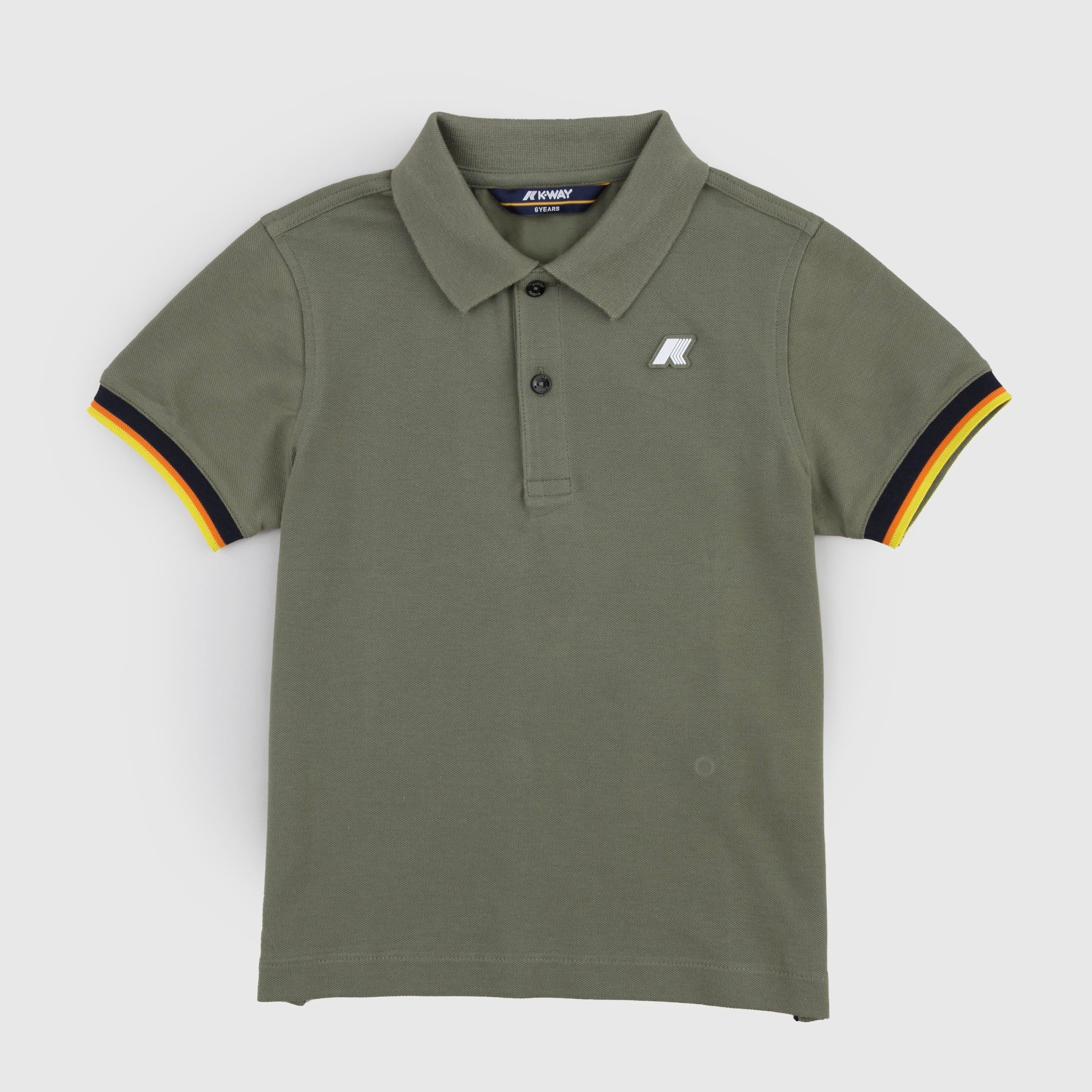 Polo Verde con Bottoni a Contrasto Firmata K-WAY
