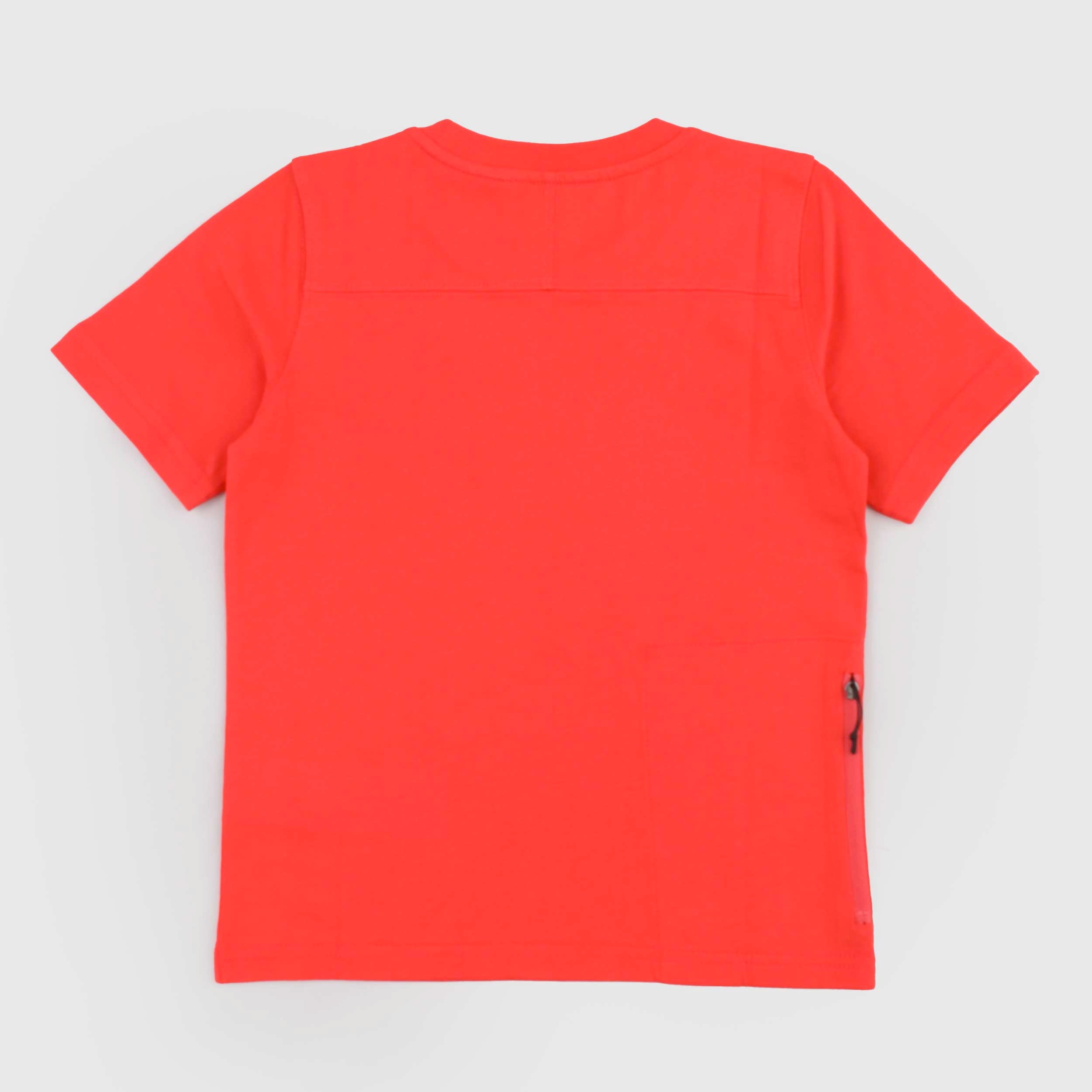 T-shirt Arancio con Targhetta in Gomma Firmata K-WAY