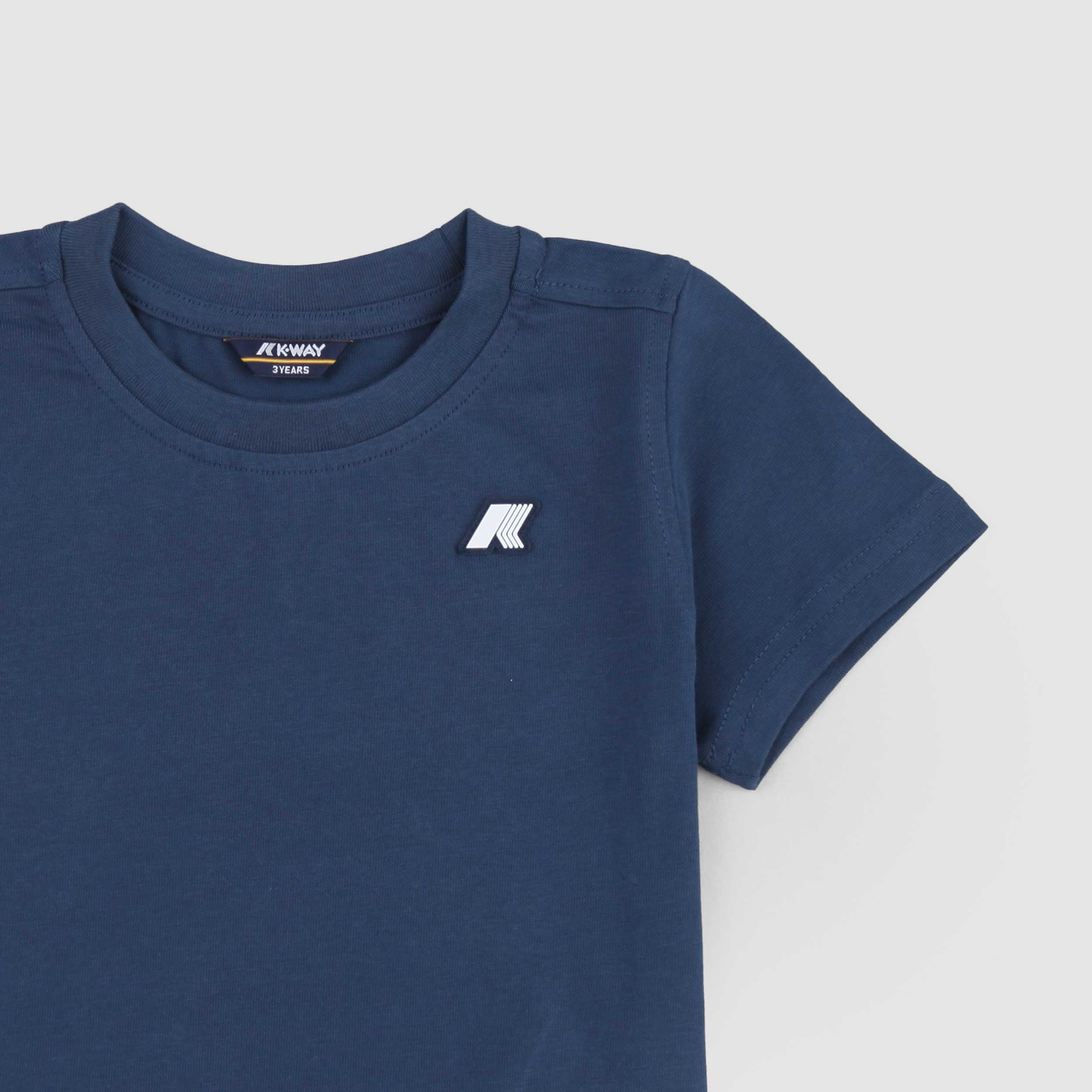 K-WAY Branded Blue P Odom T-shirt with Applied Logo