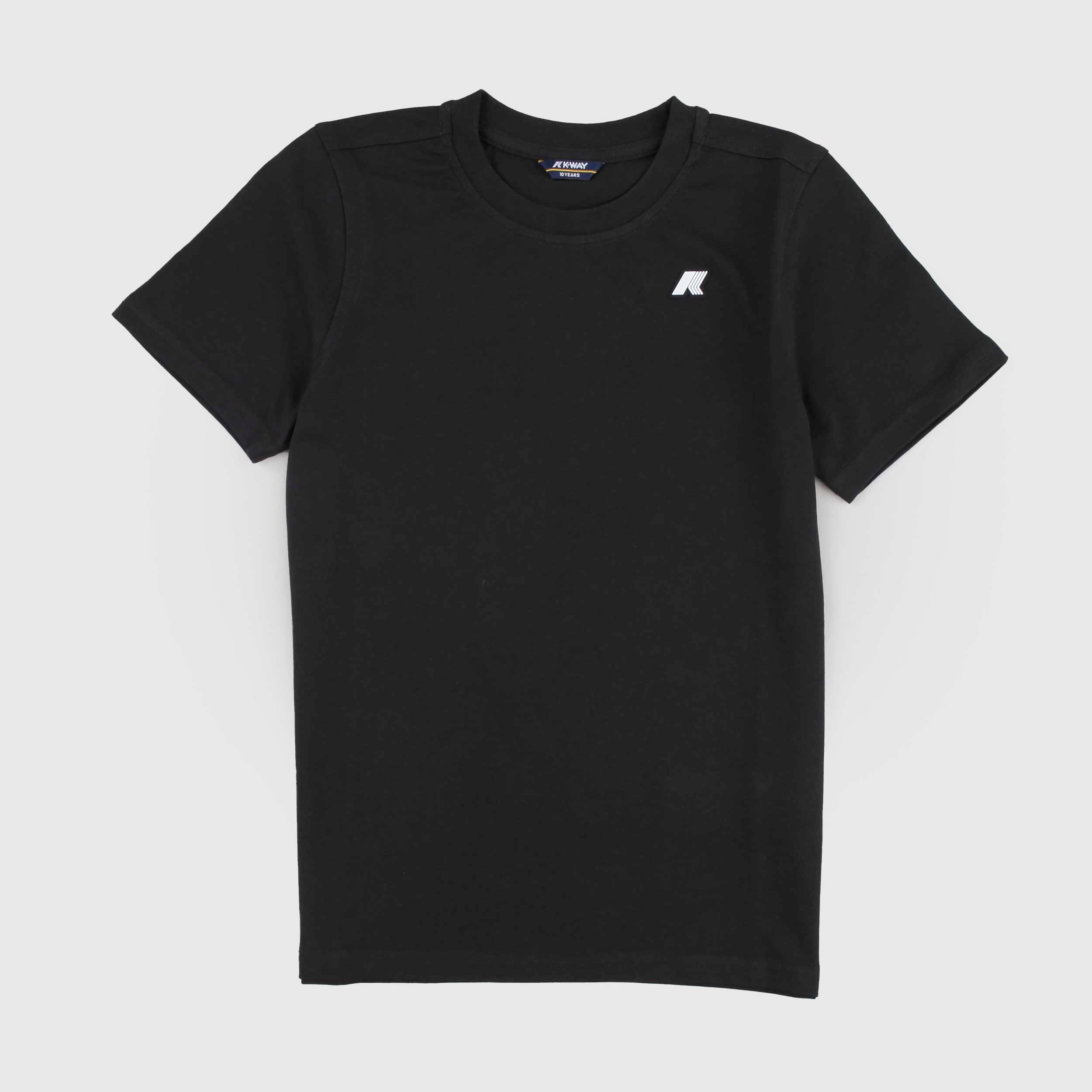 Black Odom T-shirt with K-WAY Signed Rubber Tag