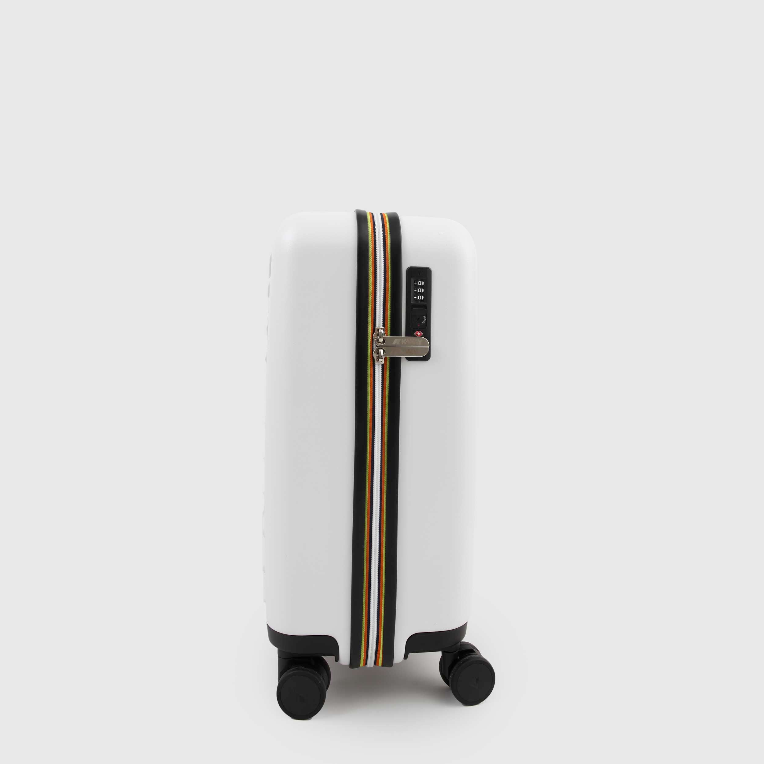 Valigia Trolley Eudoxie Logo Bianca Firmata K-WAY