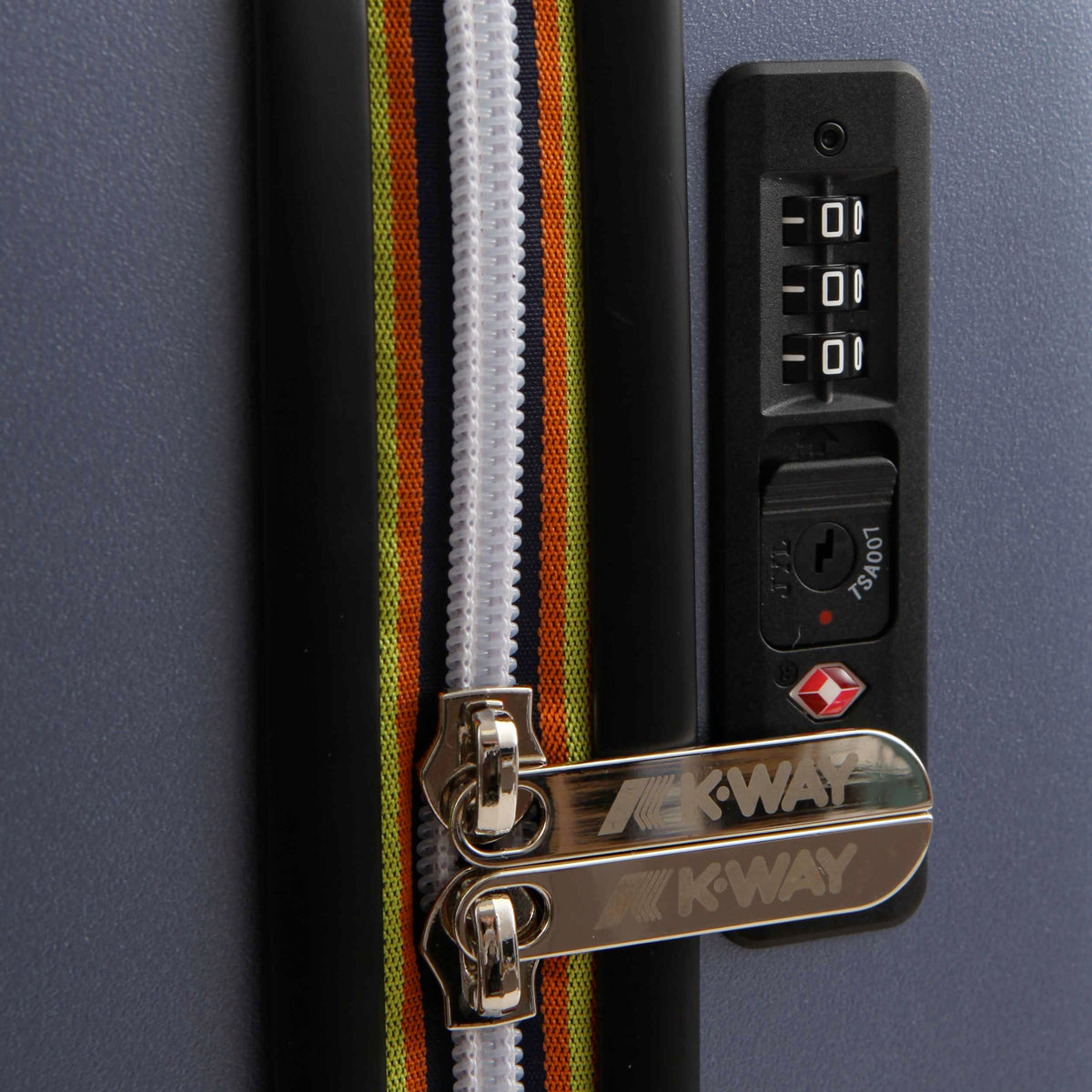 K-WAY Signed Logo Eudoxie Blue Suitcase