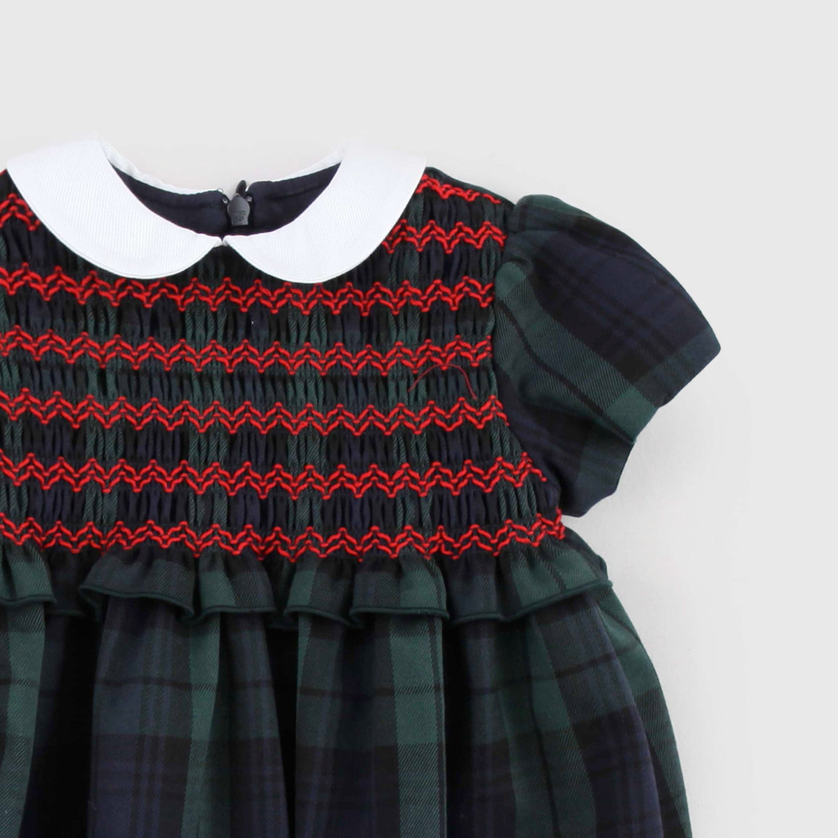 Tartan Home with Red Embroidery for Newborn LA STUPENDERIA