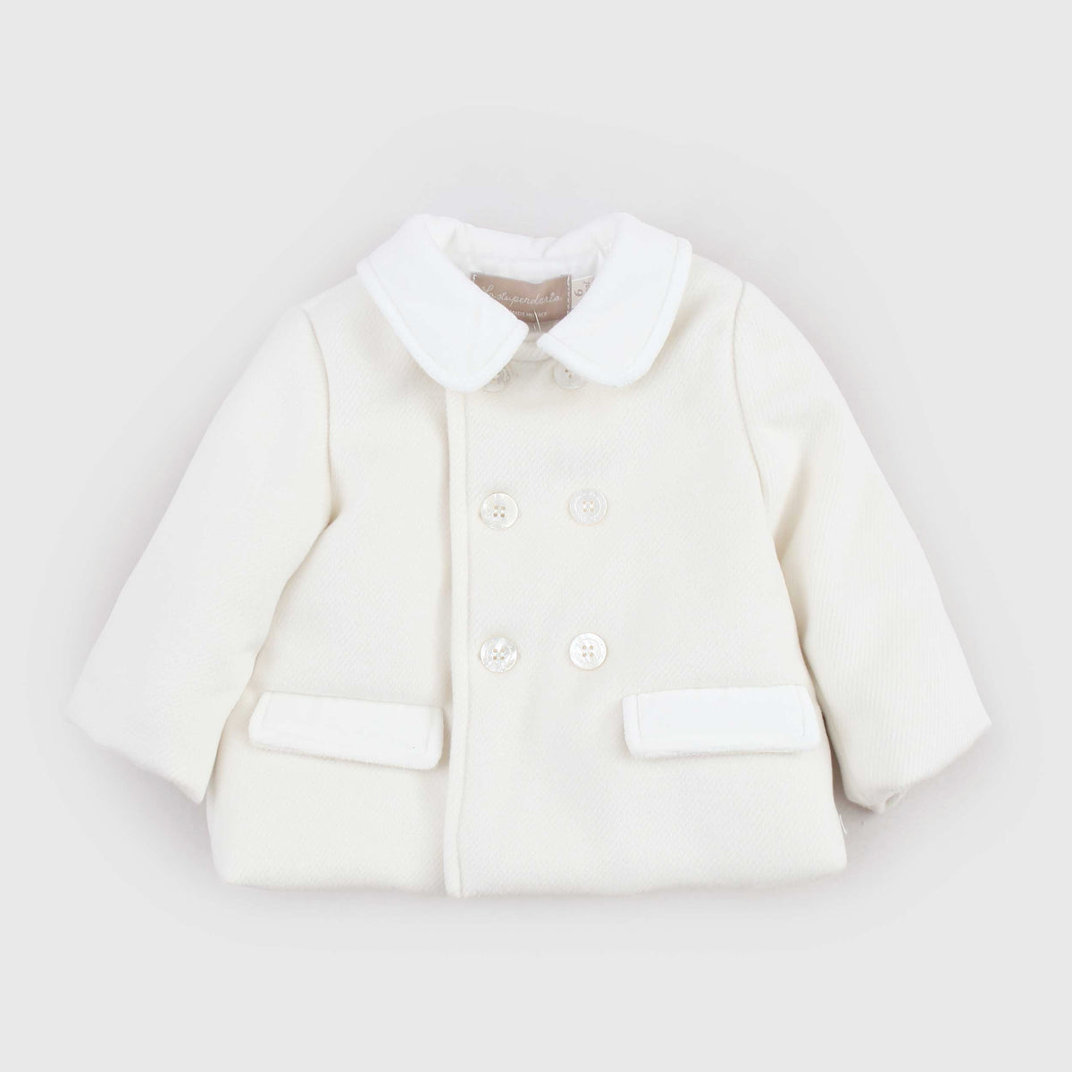 Revers Collar Cream Coat for Newborn LA STUPENDERIA