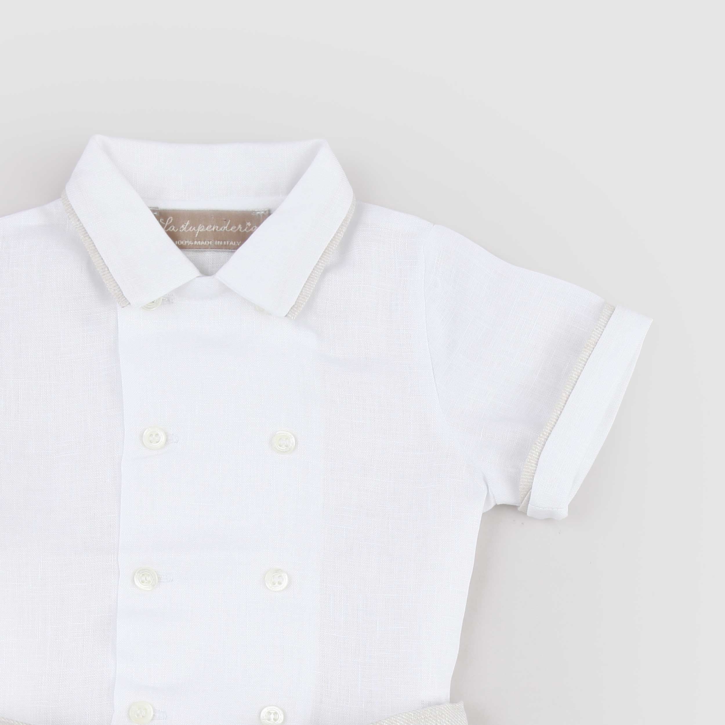 White and Beige Two-Piece Outfit by LA STUPENDERIA