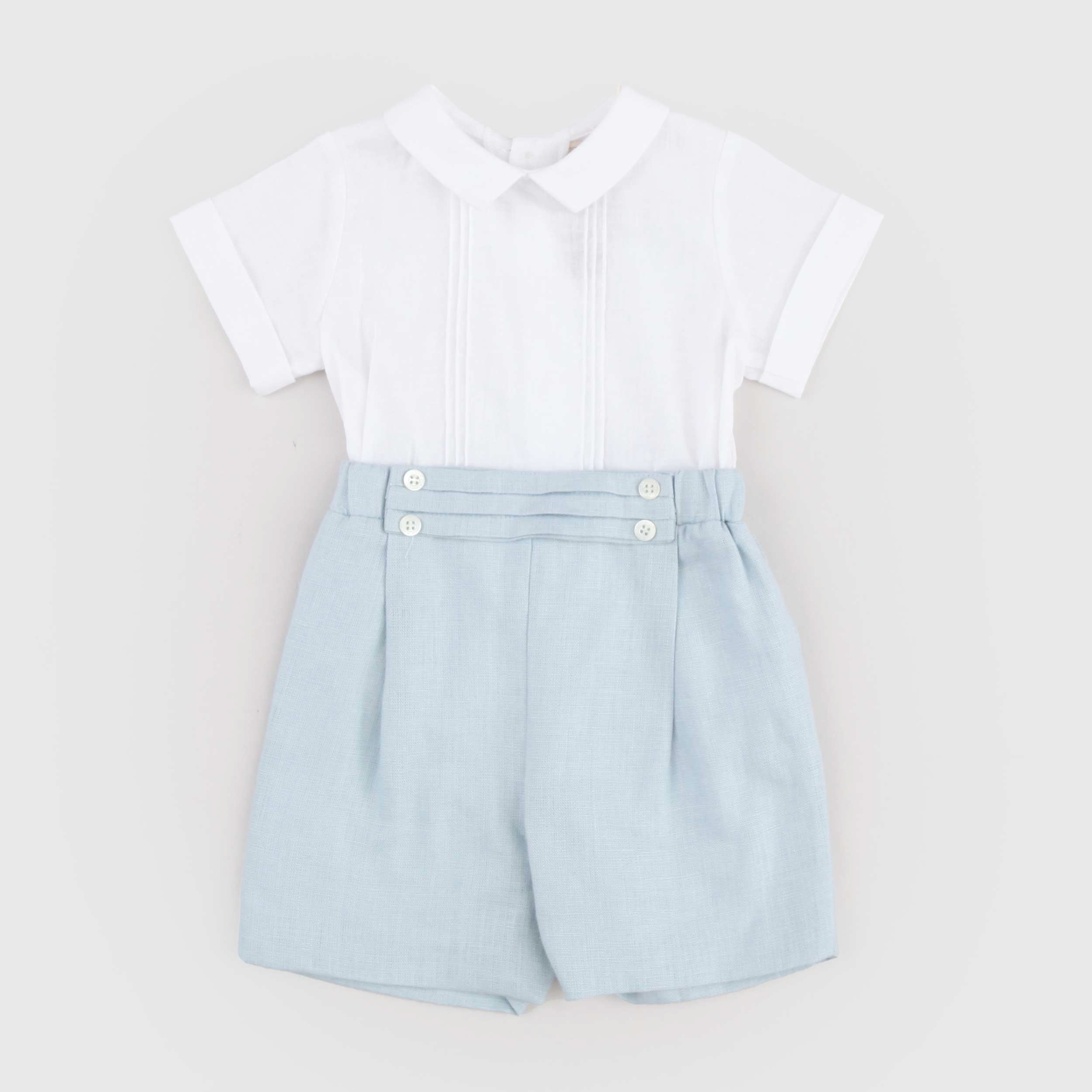 LA STUPENDERIA White and Light Blue Two-Piece Outfit