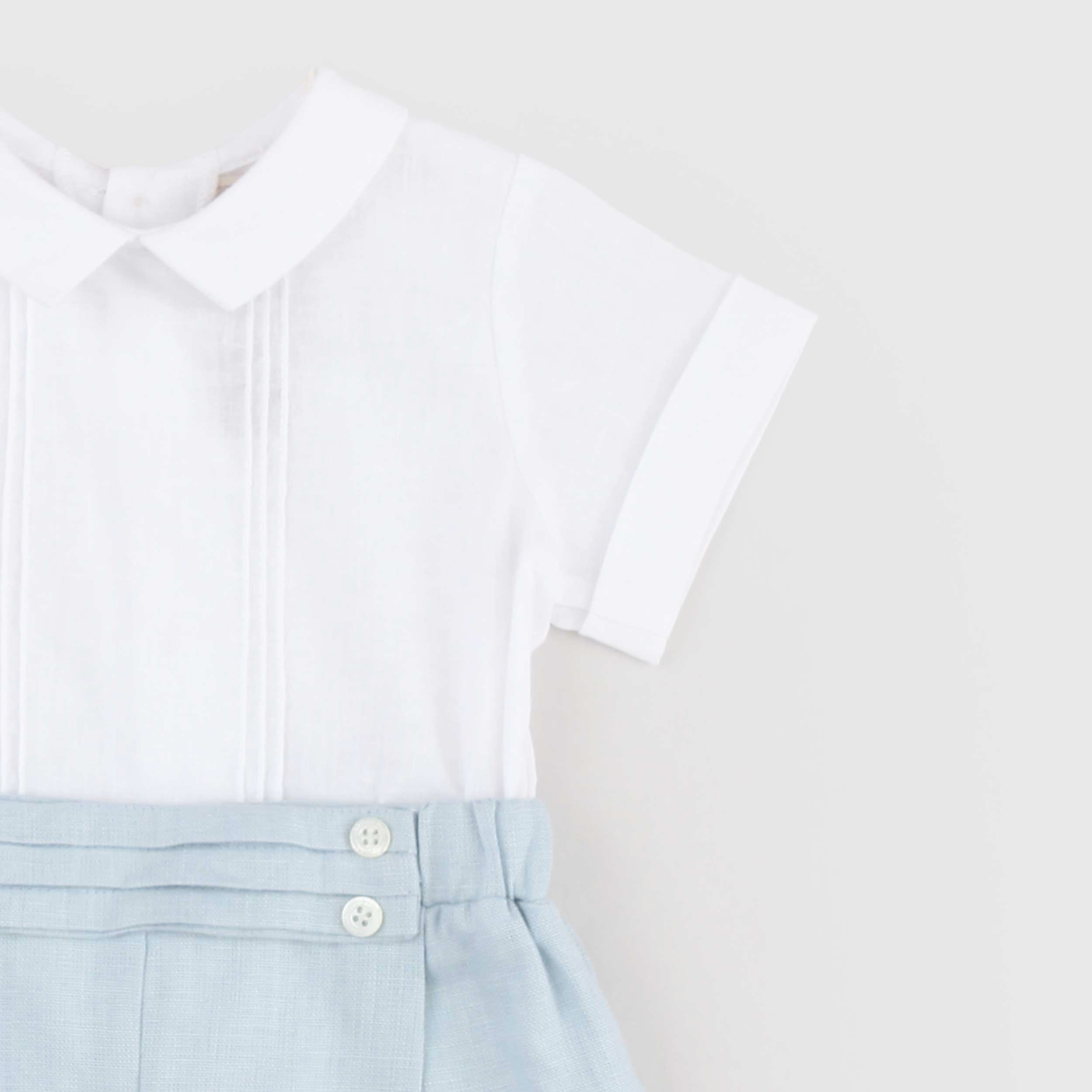 Completino Bianco e Celeste Due Pezzi Firmato LA STUPENDERIA