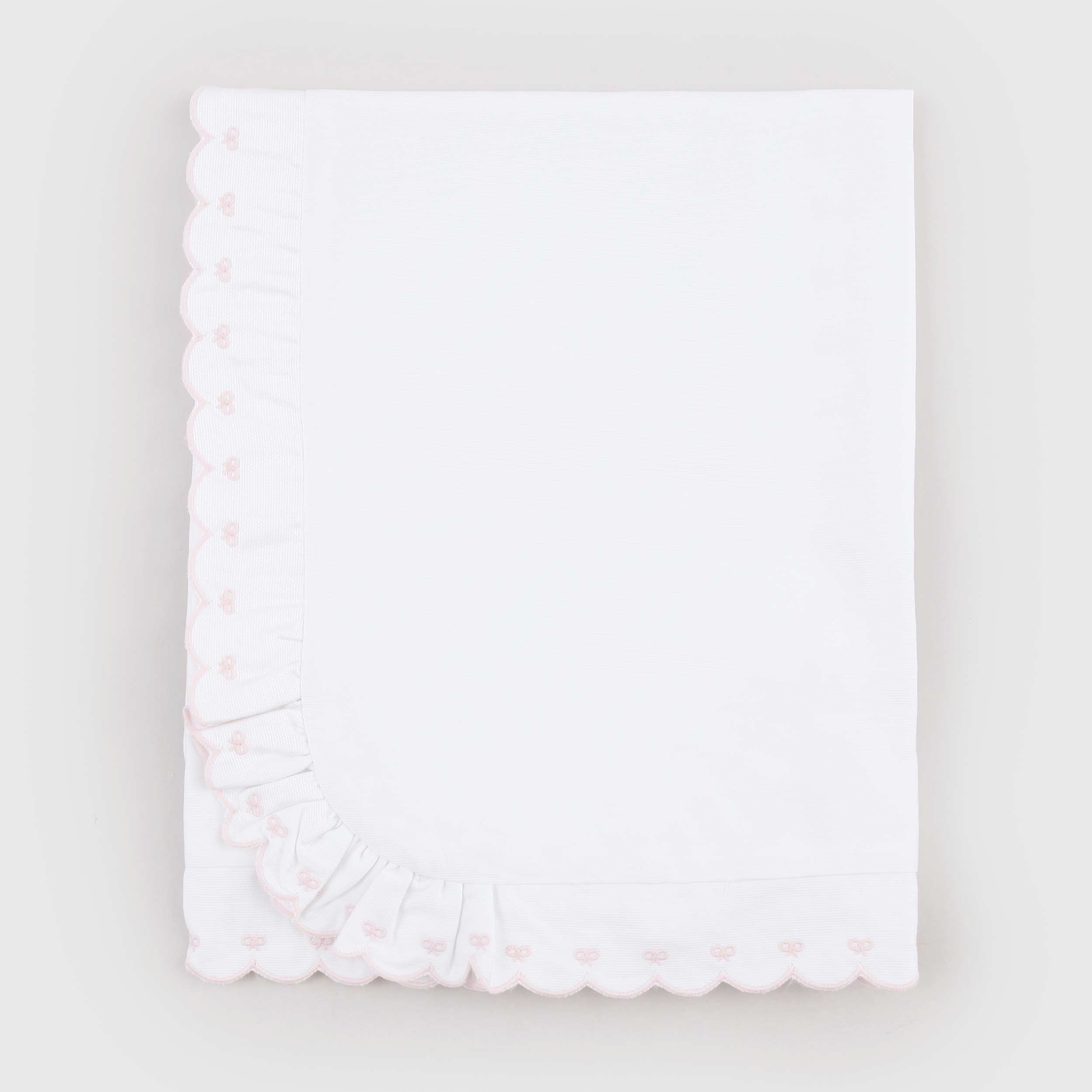 Copertina Rettangolare Ricamo Rosa Firmata LA STUPENDERIA