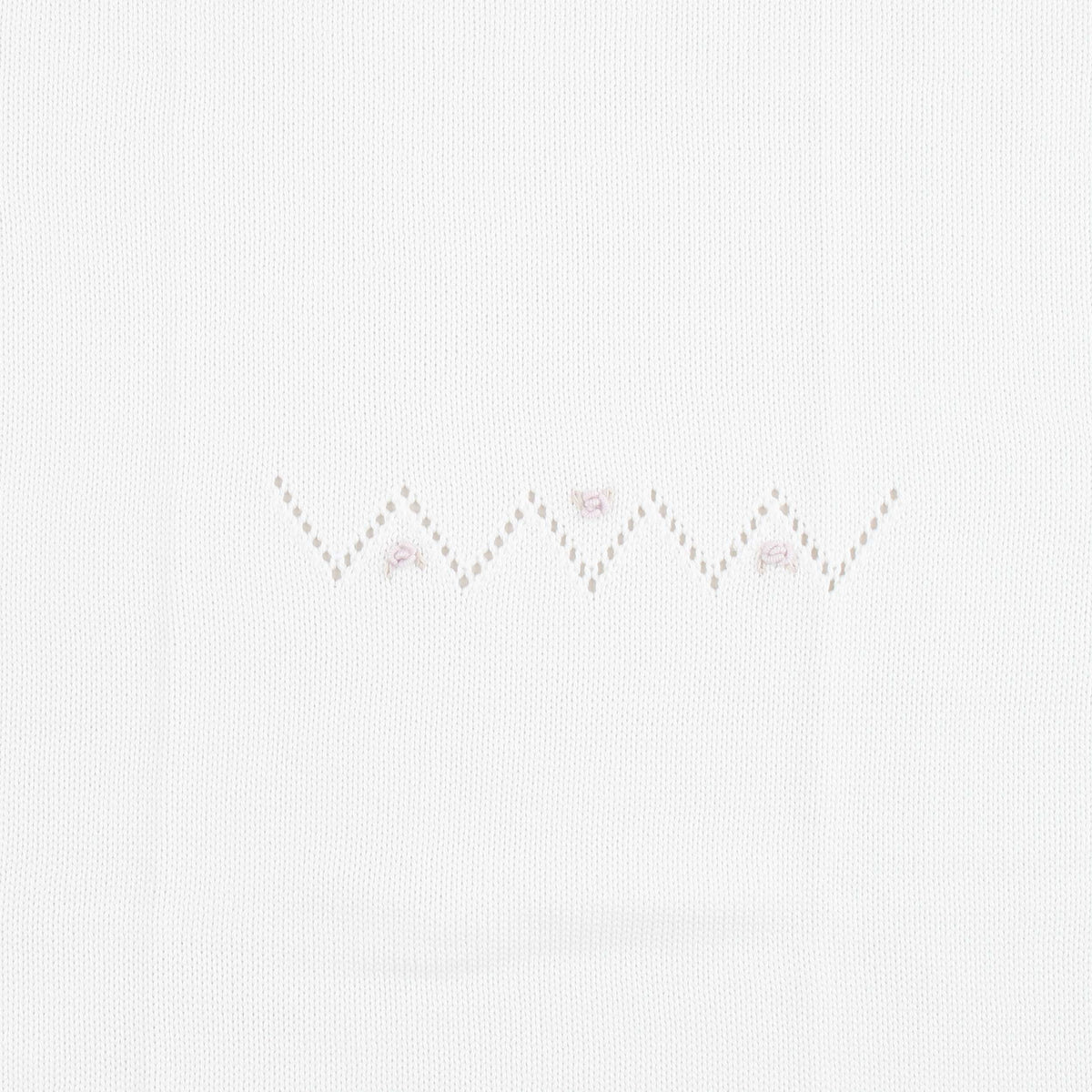 Copertina Panna con Ricami e Bordo Rosa per Neonata LA STUPENDERIA