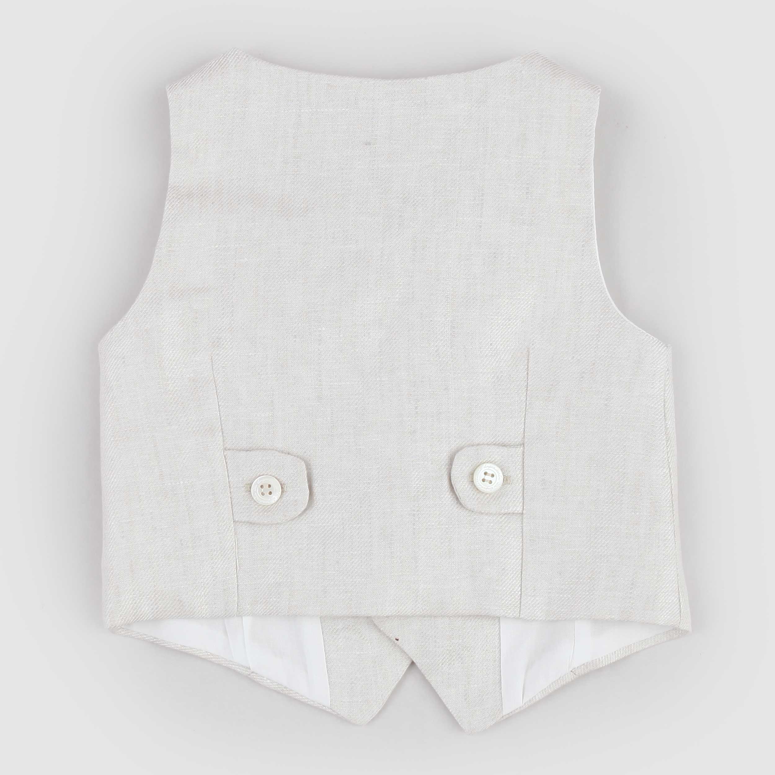 Gilet Beige con Design a V Firmato LA STUPENDERIA