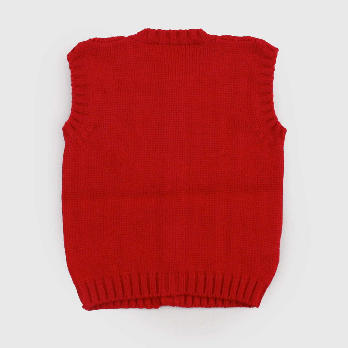 Gilet Smanicato Rosso a Trecce per Neonata LA STUPENDERIA