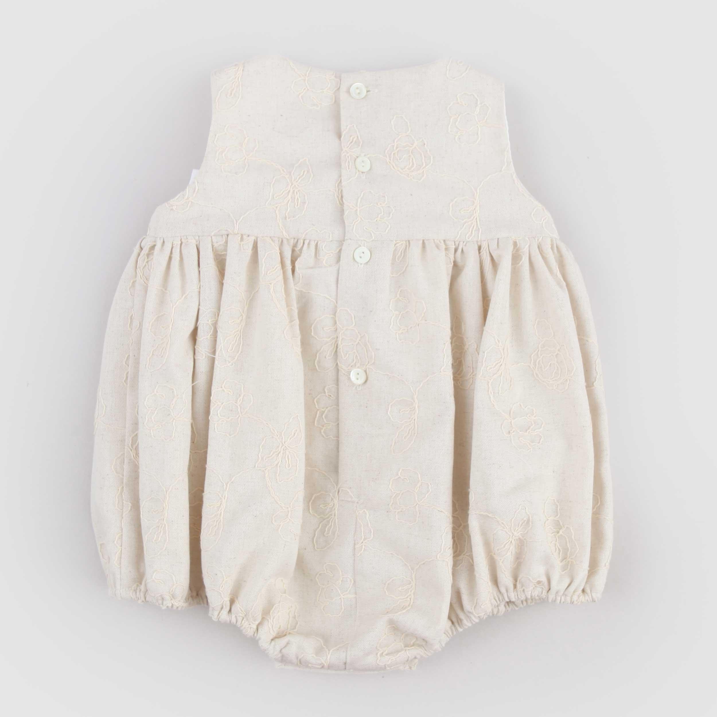 Beige Romper with Signature LA STUPENDERIA Embroidery