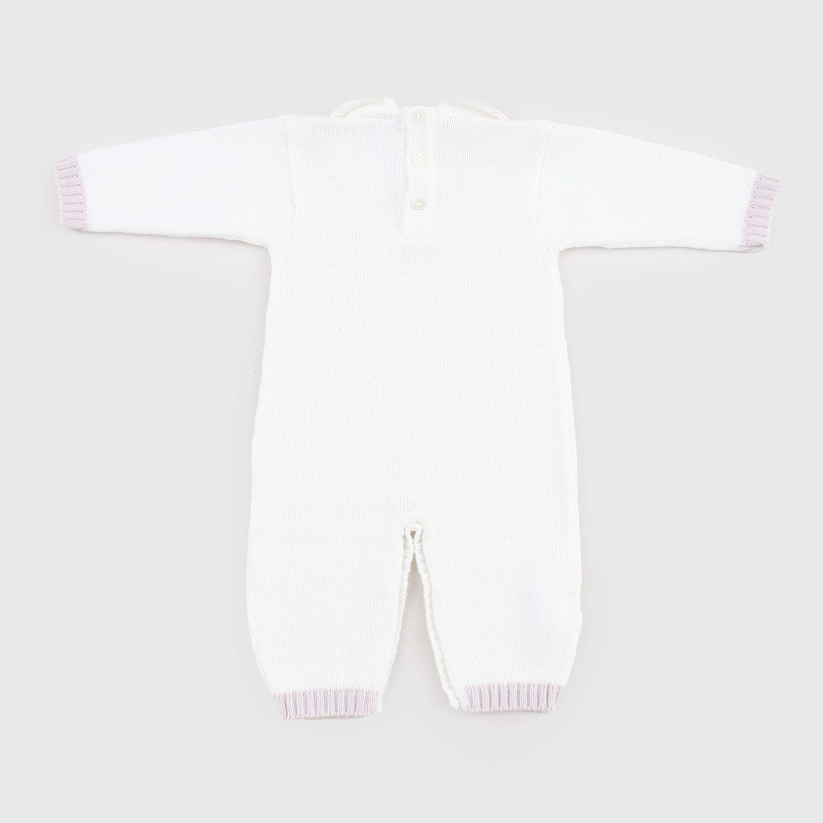 Tutina Bianca in Maglia con Colletto per Neonata LA STUPENDERIA