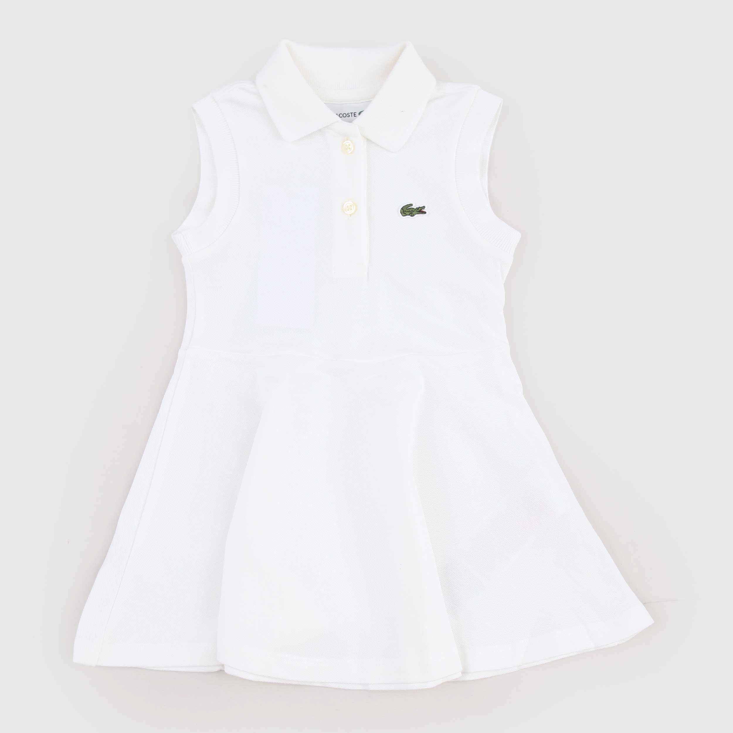 Abito Bianco Modello Polo Smanicato Firmato LACOSTE