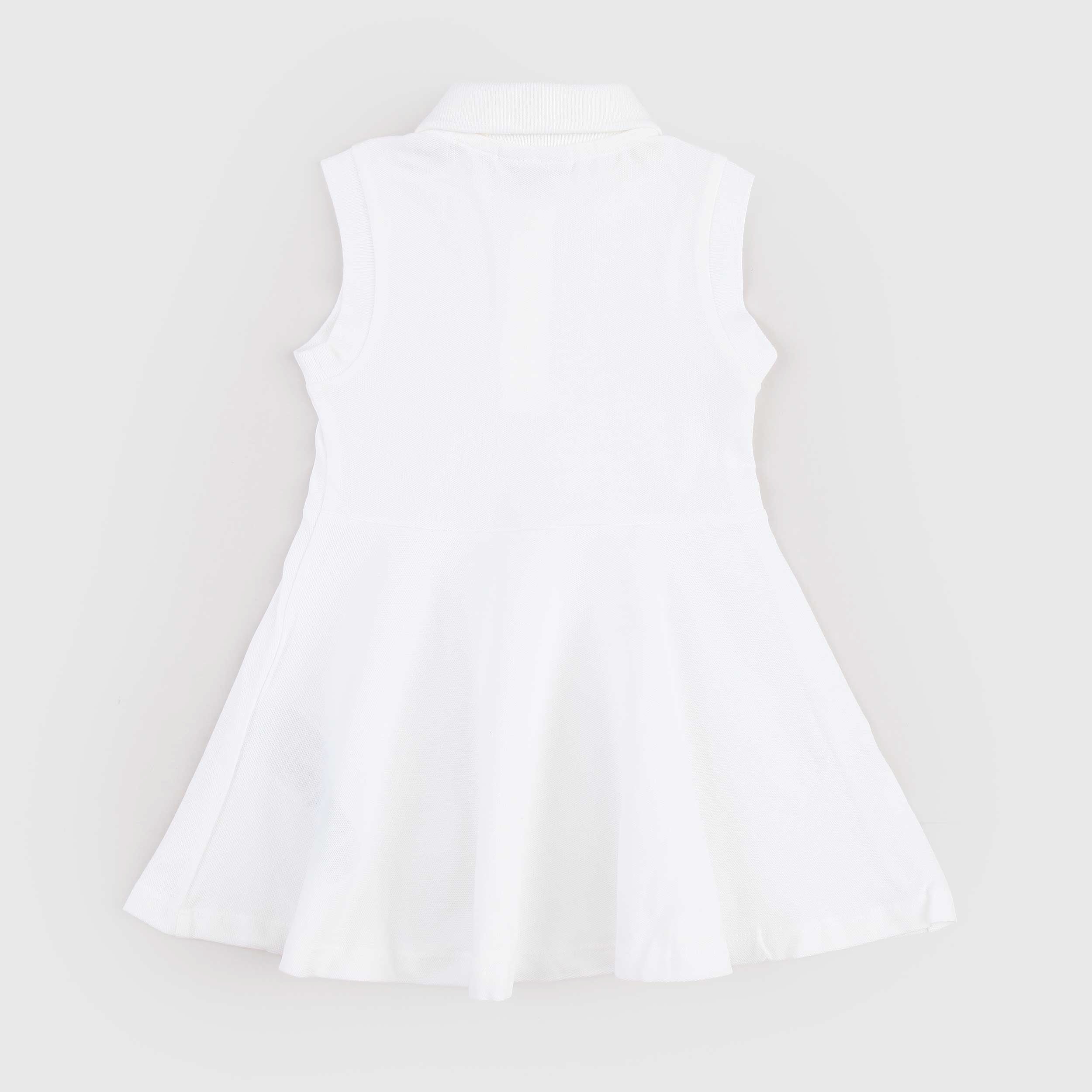Abito Bianco Modello Polo Smanicato Firmato LACOSTE