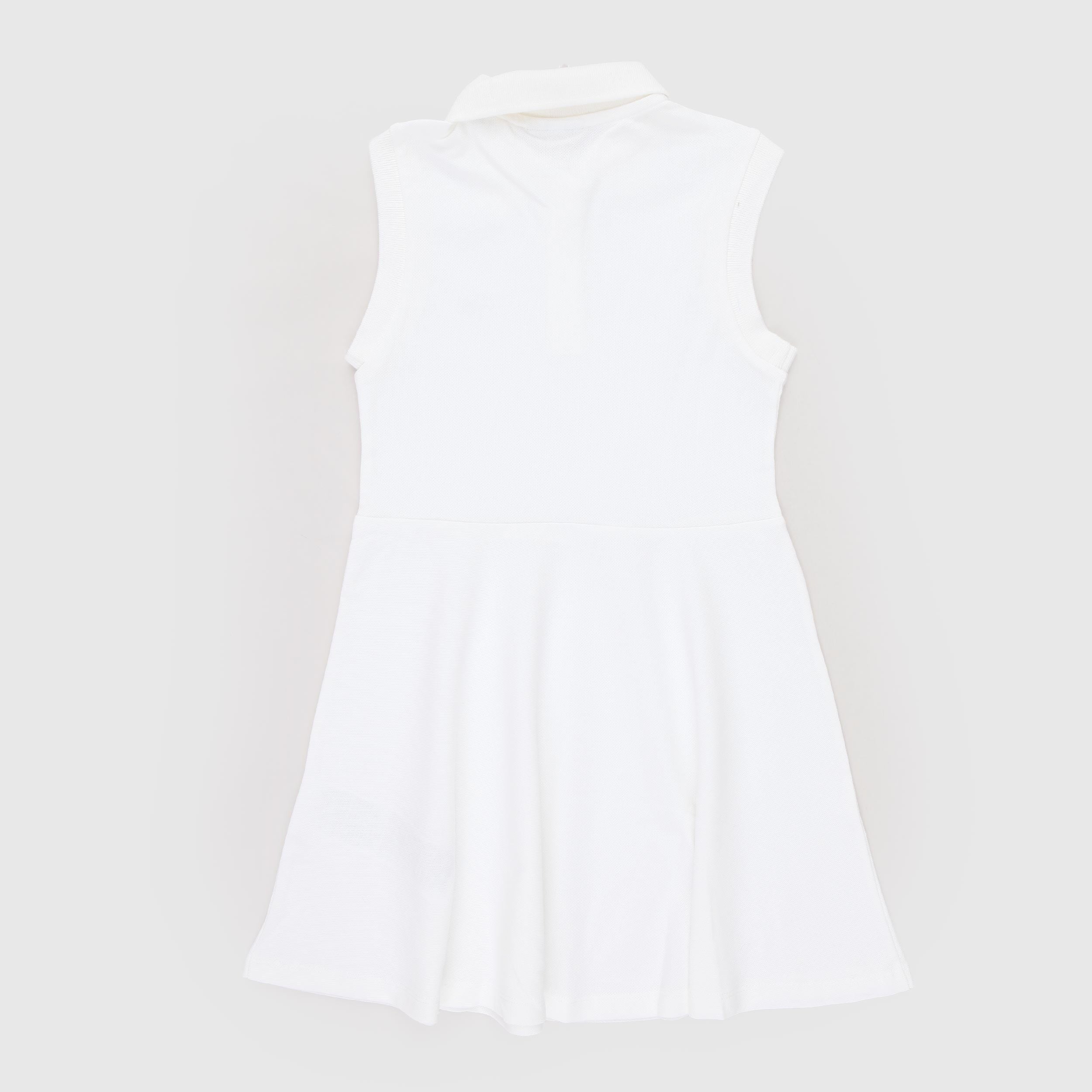 Abito Bianco Modello Polo con Targhetta Firmato LACOSTE