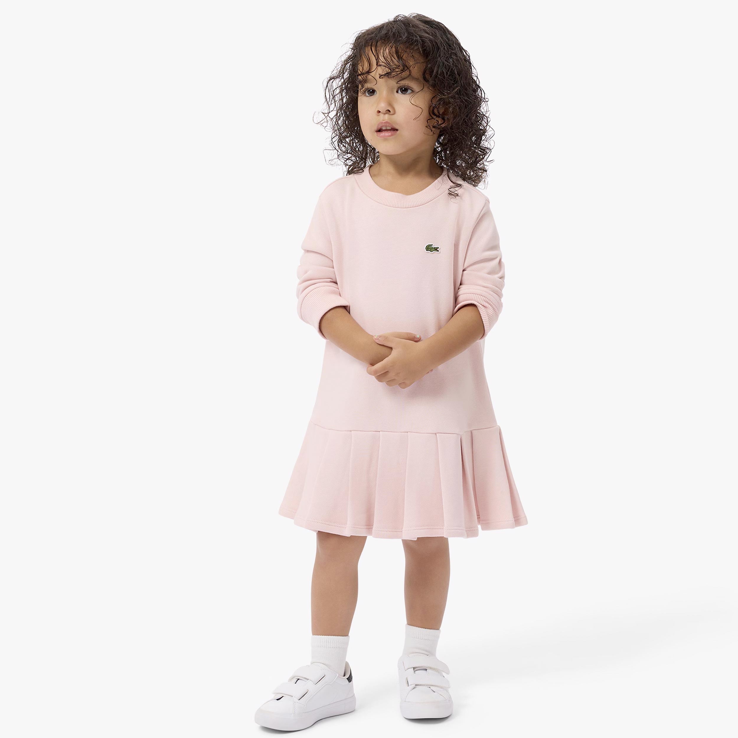 Abito Rosa Manica Lunga per Bambina Firmato LACOSTE