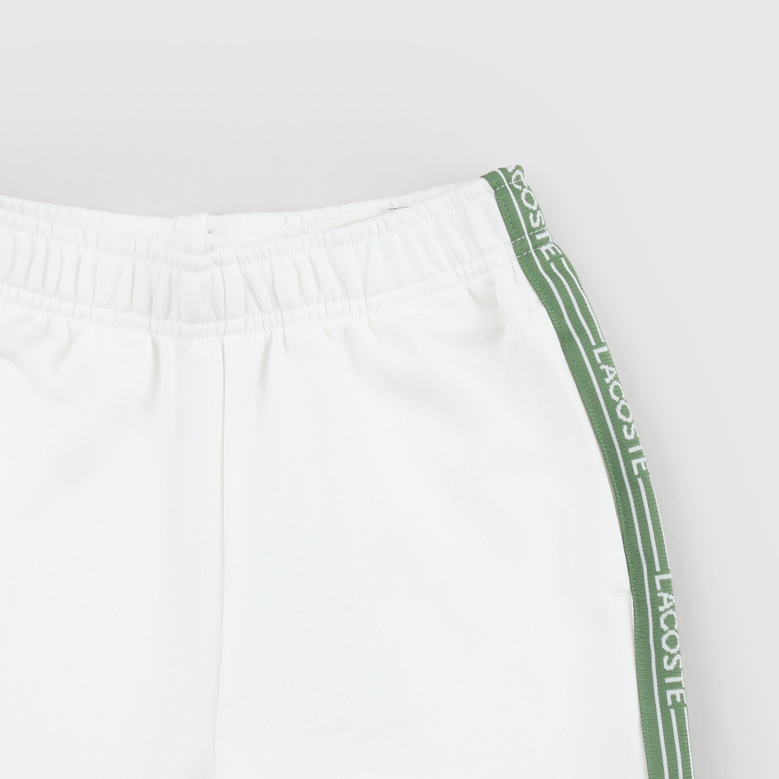 White Children's Bermuda Shorts with Iconic LACOSTE Logo