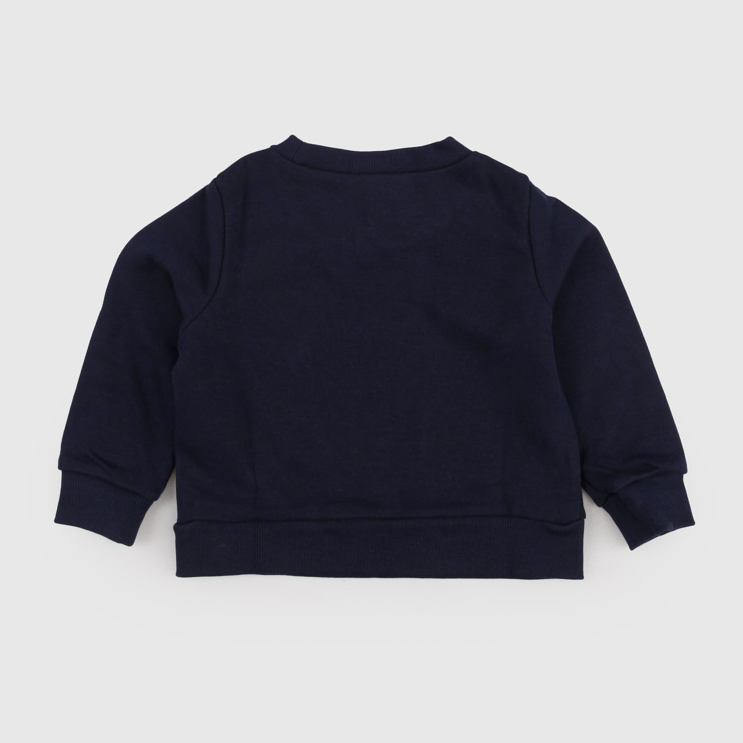 Felpa Blu con Targhetta Verde Firmata LACOSTE